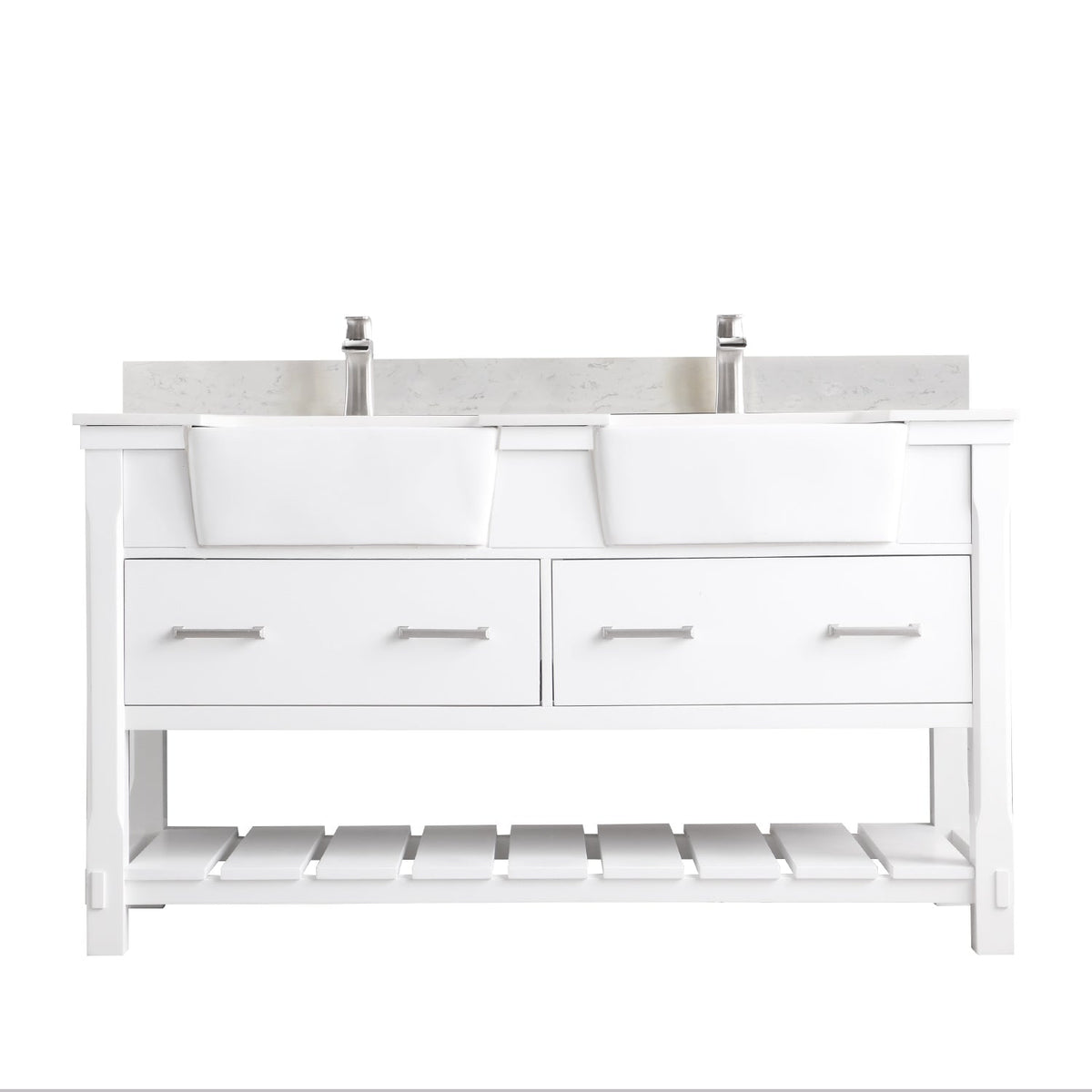 Altair Designs 60" double vanity with top - 537060-WH-AW-NM