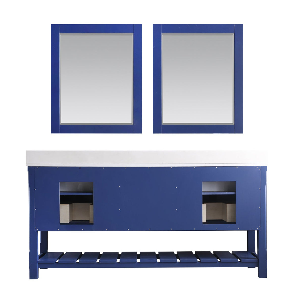 Altair Designs 72" double vanity with top - 537072-WH-AW-NM