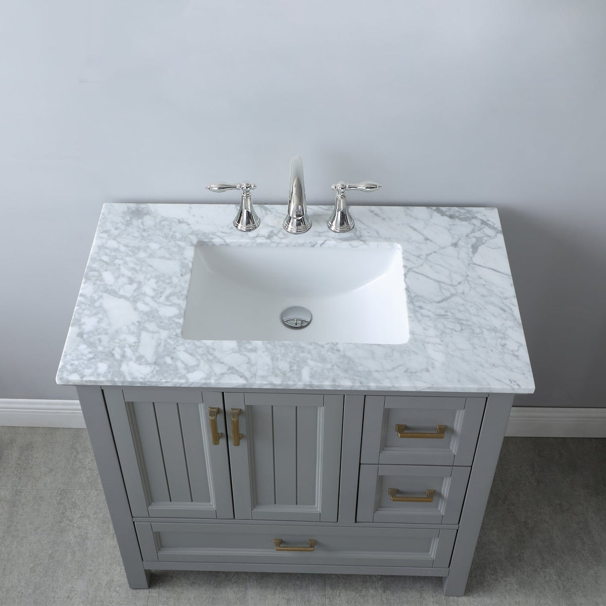 Altair Designs 36" single vanity with top - 538036-WH-CA-NM