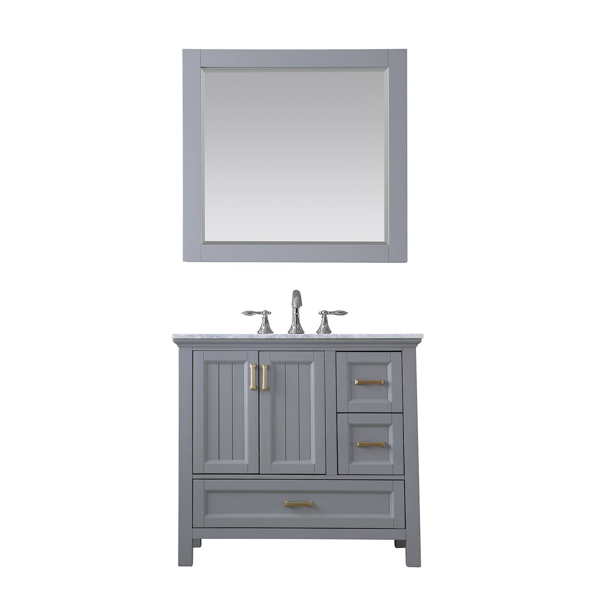 Altair Designs 36" single vanity with top - 538036-WH-CA-NM