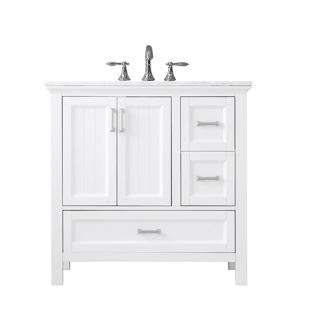 Altair Designs 36" single vanity with top - 538036-WH-CA-NM
