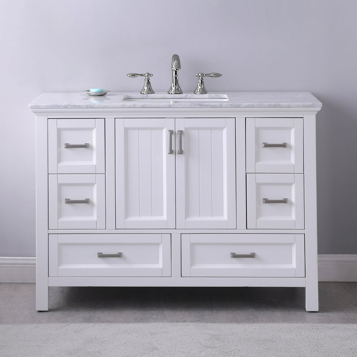 Altair Designs 48" single vanity with top - 538048-WH-CA-NM