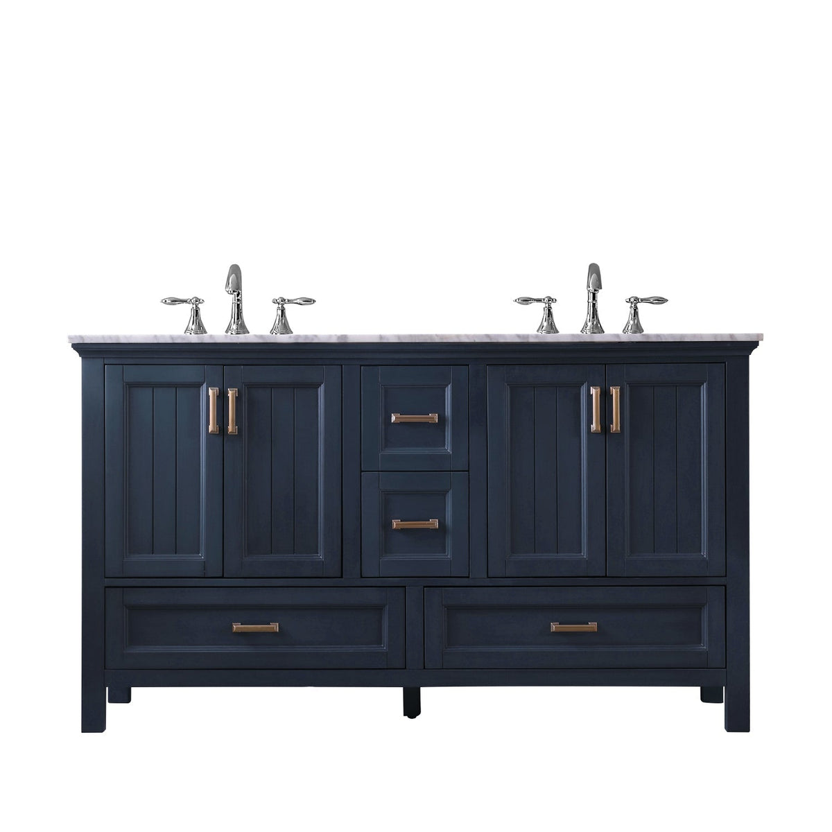 Altair Designs 60" double vanity with top - 538060-WH-CA-NM