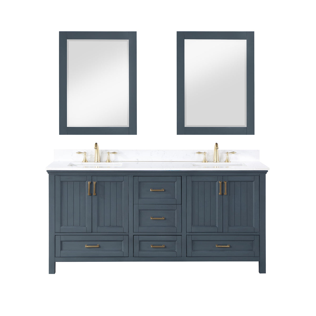 Altair Designs Isla 72" double vanity with top - 538072-CB-AW-NM