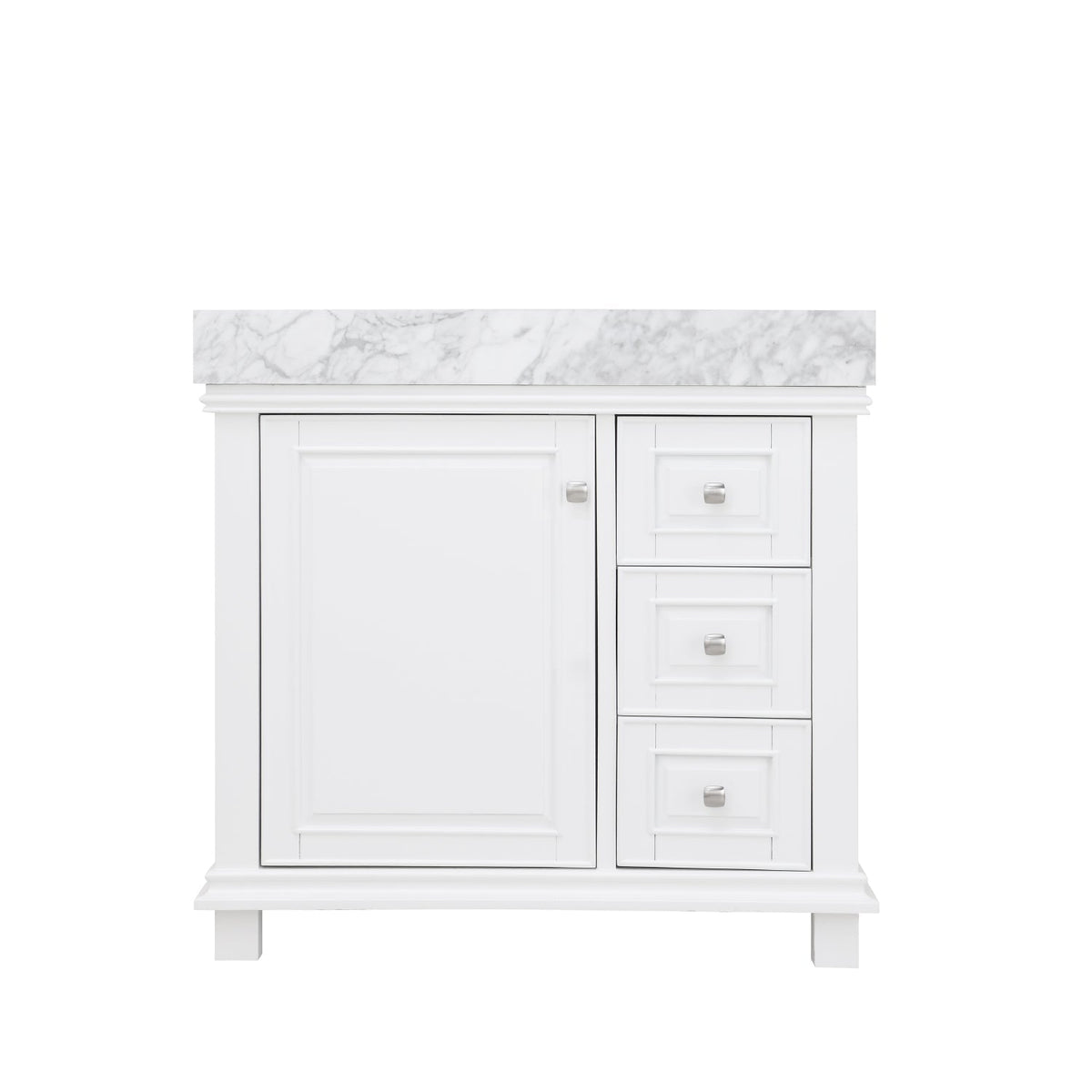 Altair Designs 36" single vanity with top - 539036-WH-CA-NM