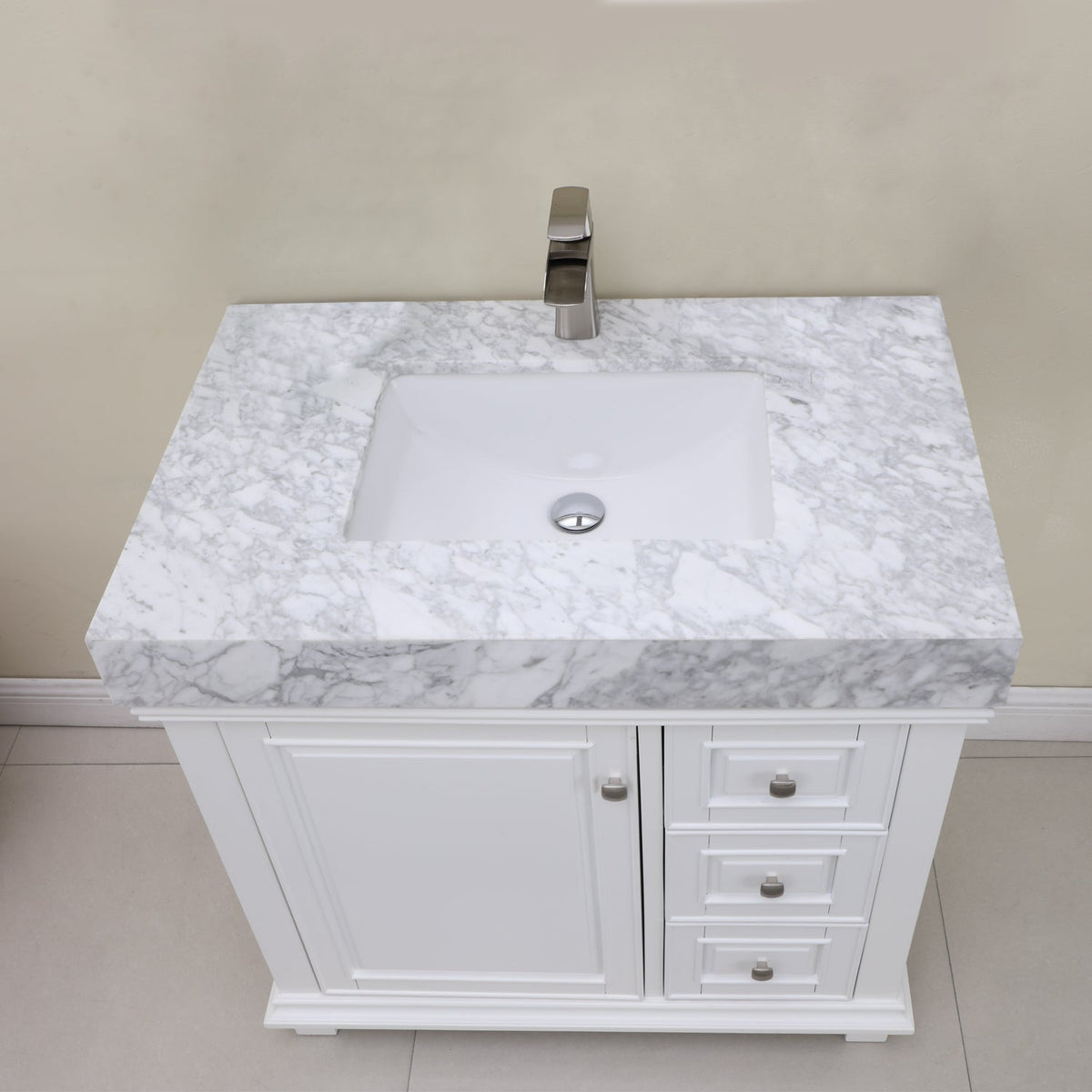 Altair Designs 36" single vanity with top - 539036-WH-CA-NM