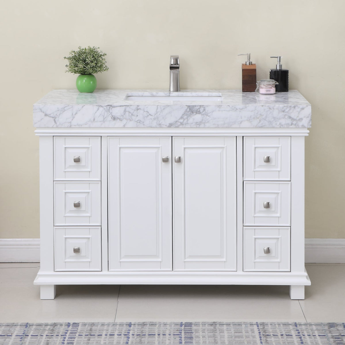 Altair Designs 48" single vanity with top - 539048-WH-CA-NM