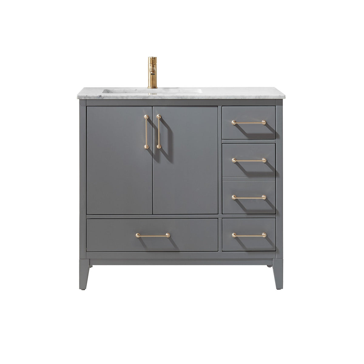 Altair Designs 36" single vanity with top - 541036-WH-CA-NM