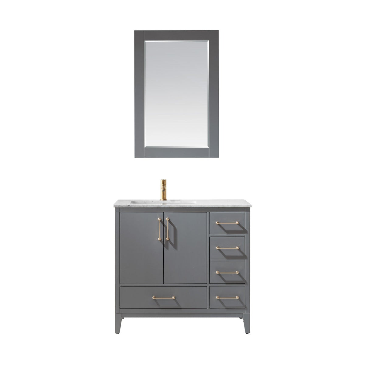 Altair Designs 36" single vanity with top - 541036-WH-CA-NM