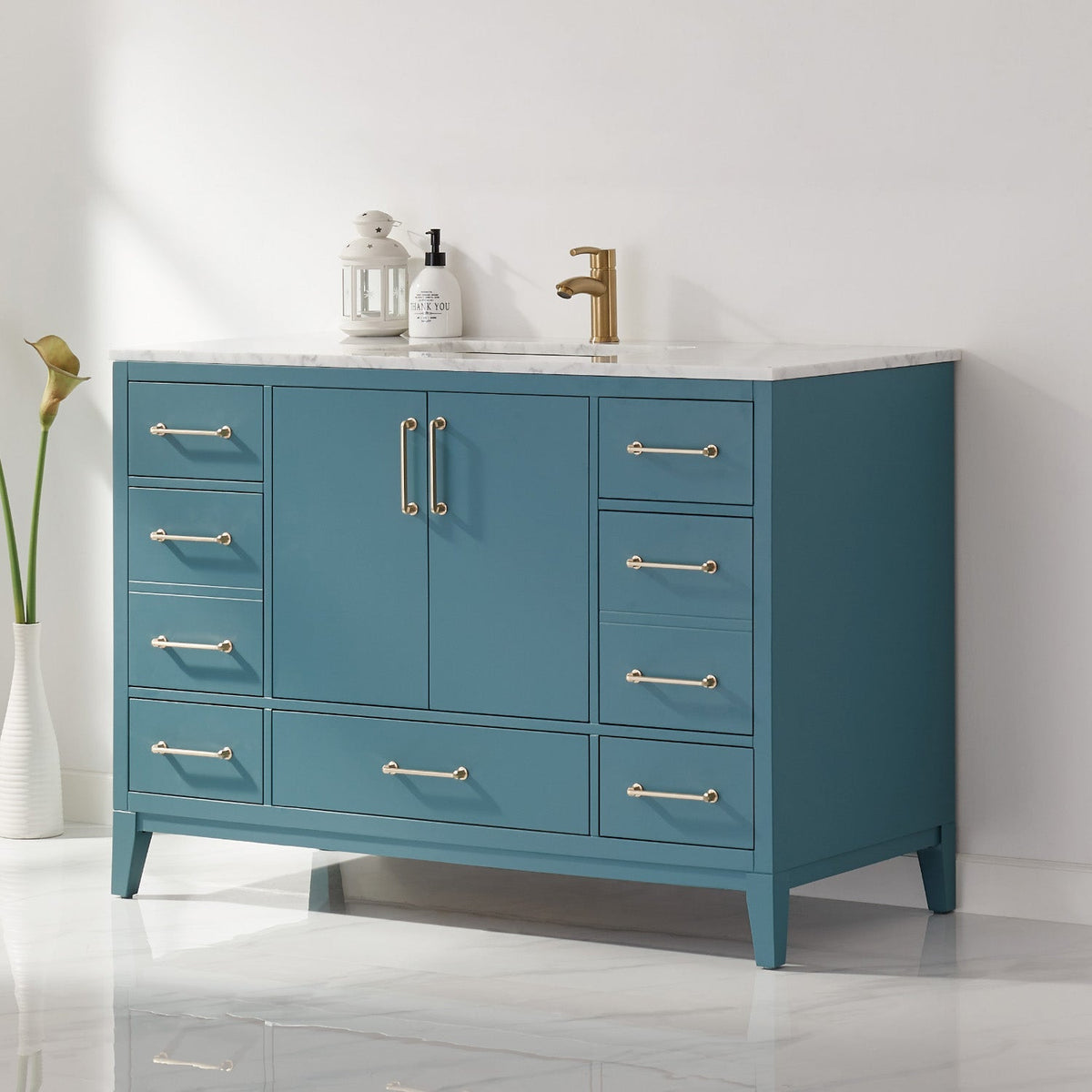 Altair Designs 48" single vanity with top - 541048-WH-CA-NM