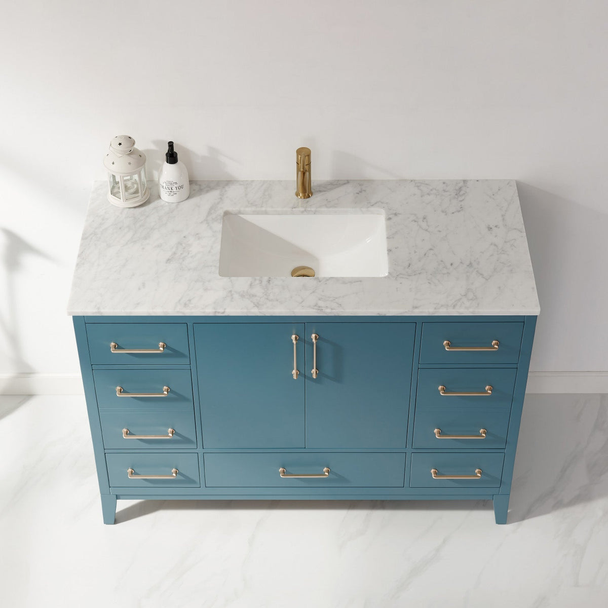 Altair Designs 48" single vanity with top - 541048-WH-CA-NM