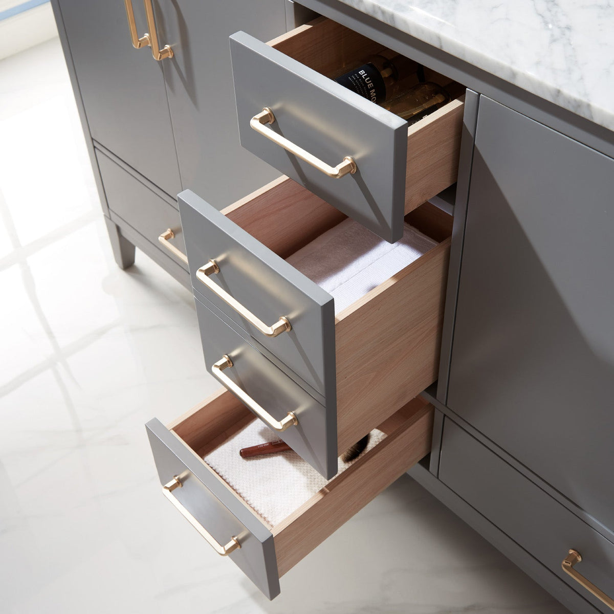 Altair Designs 60" double vanity with top - 541060-WH-CA-NM