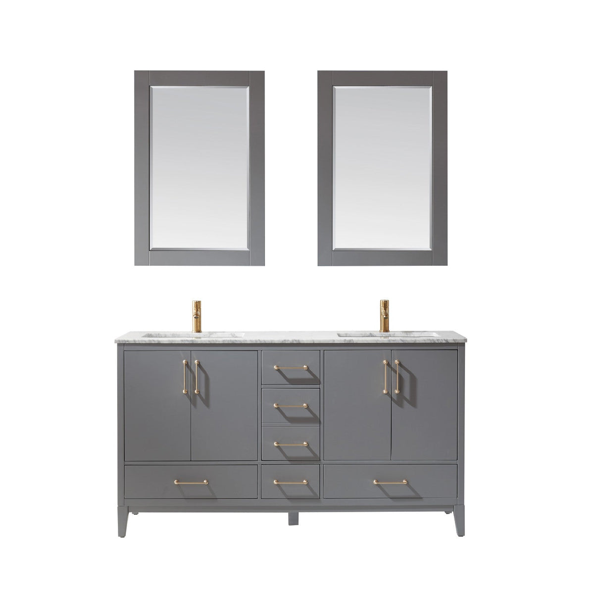 Altair Designs 60" double vanity with top - 541060-WH-CA-NM