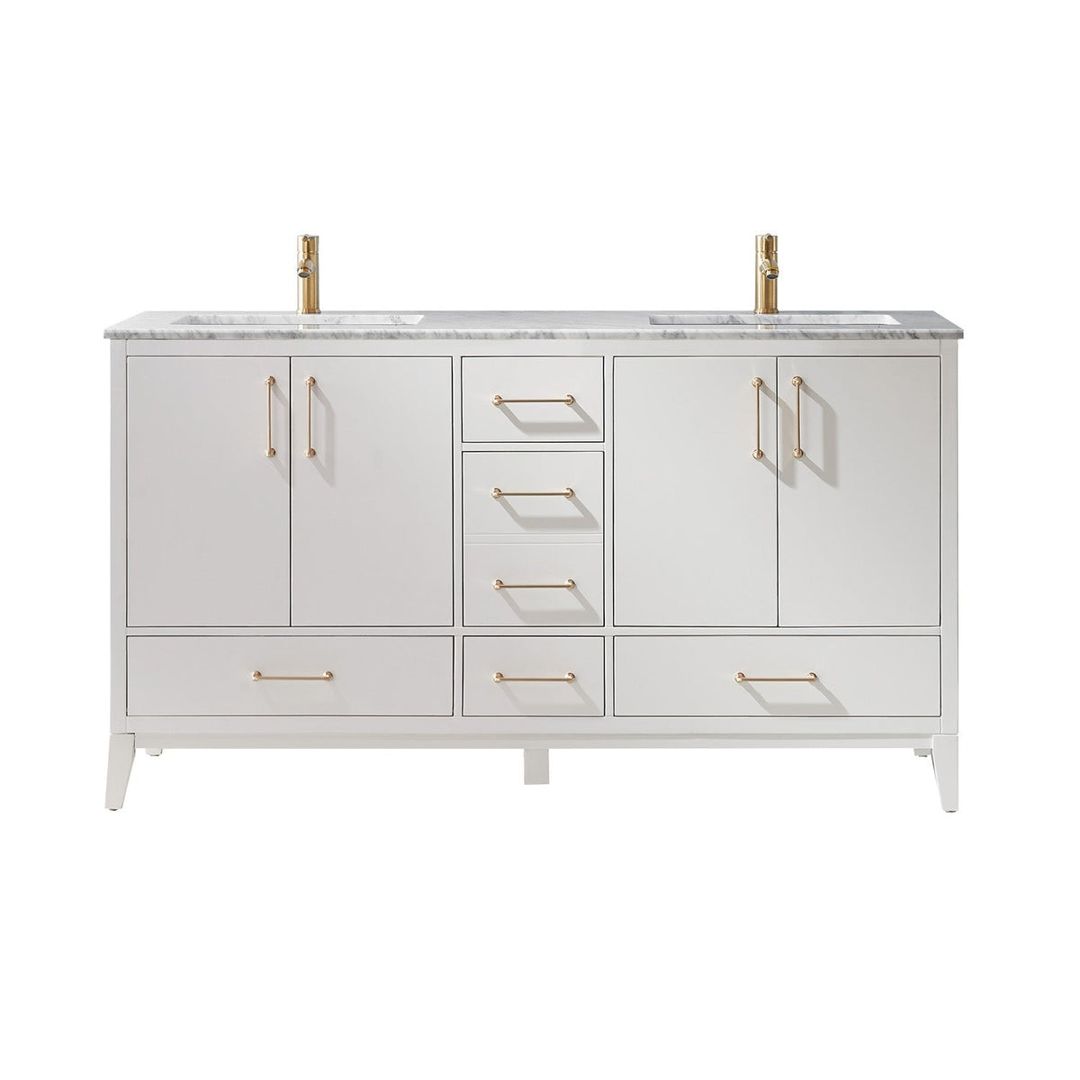 Altair Designs 60" double vanity with top - 541060-WH-CA-NM