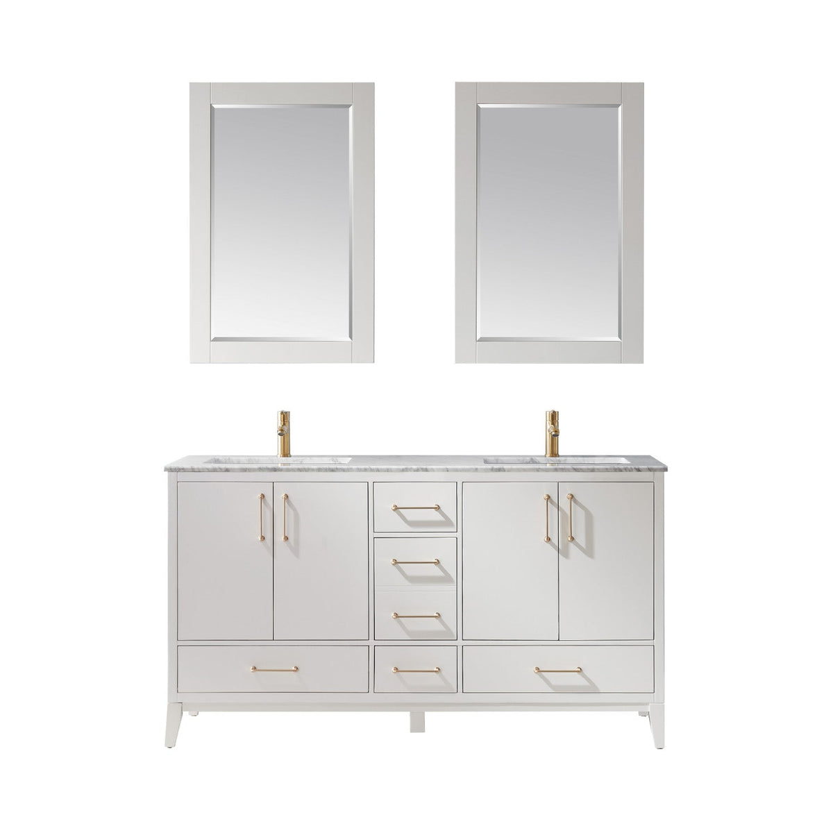 Altair Designs 60" double vanity with top - 541060-WH-CA-NM