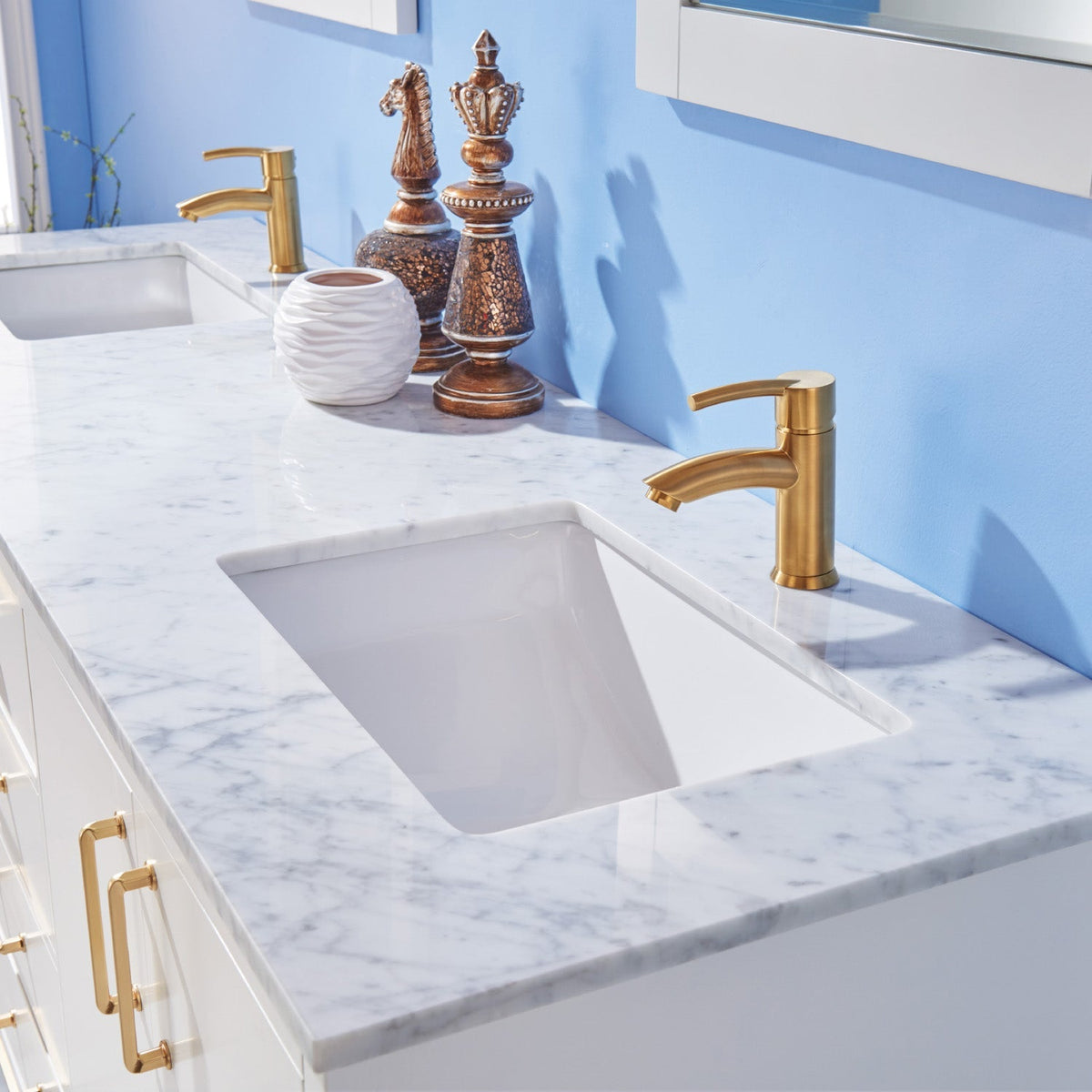 Altair Designs 72" double vanity with top - 541072-WH-CA-NM