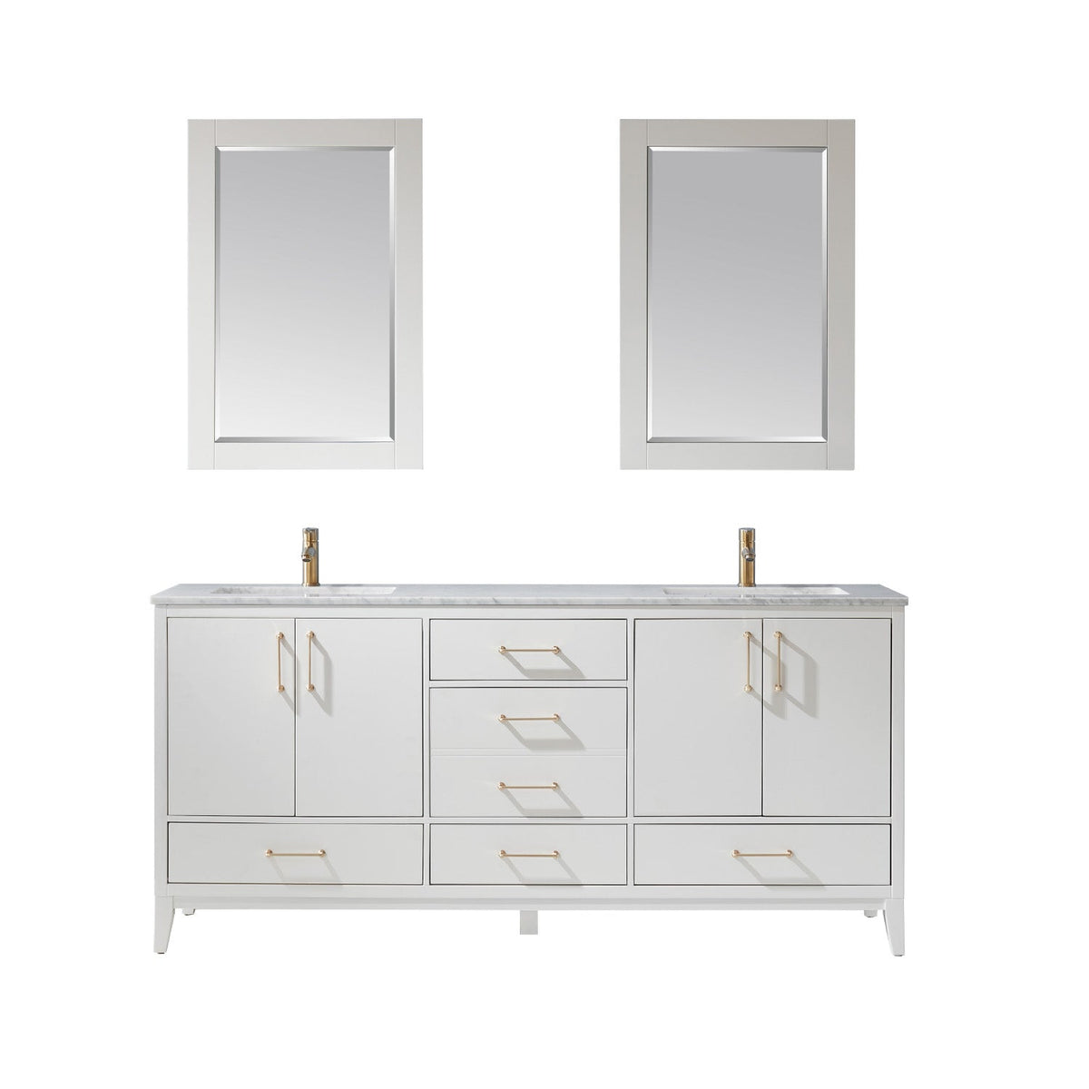 Altair Designs 72" double vanity with top - 541072-WH-CA-NM
