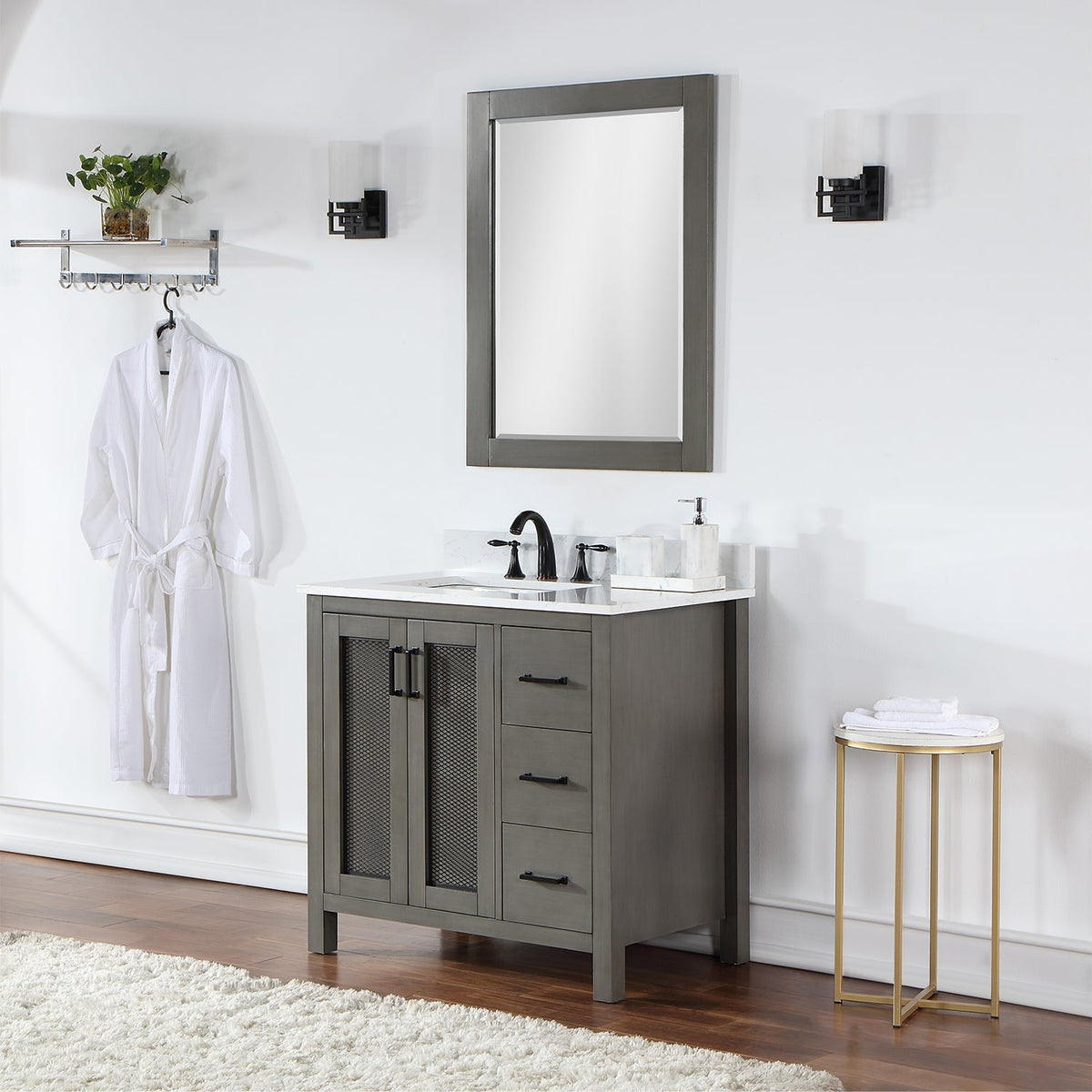 Altair Designs 36" single vanity with top - 542036-GP-AW-NM