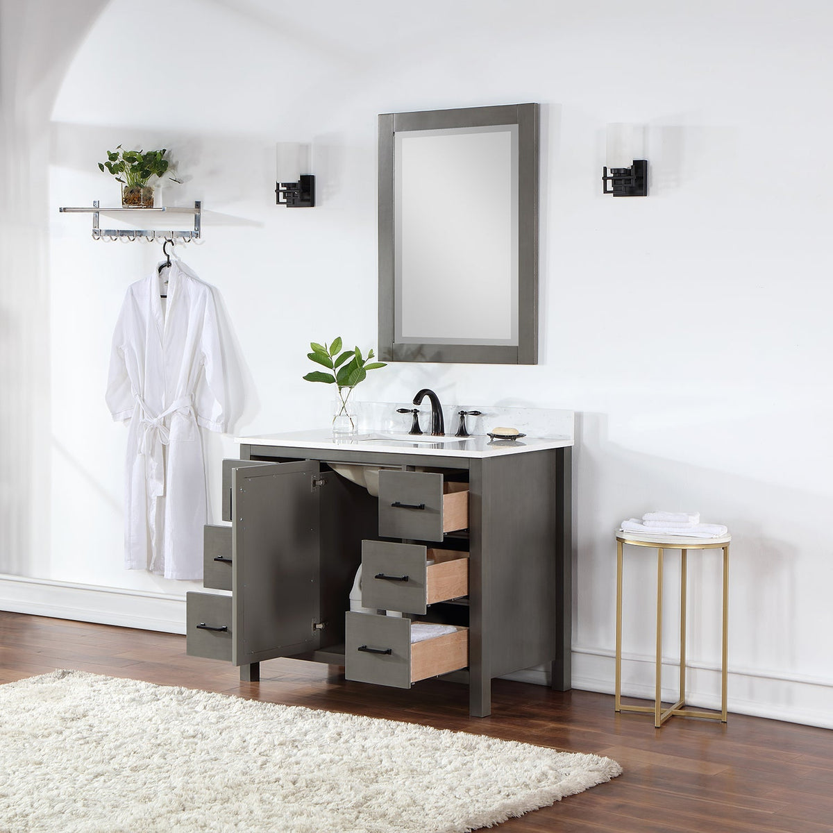 Altair Designs 42" single vanity with top - 542042-GP-AW-NM