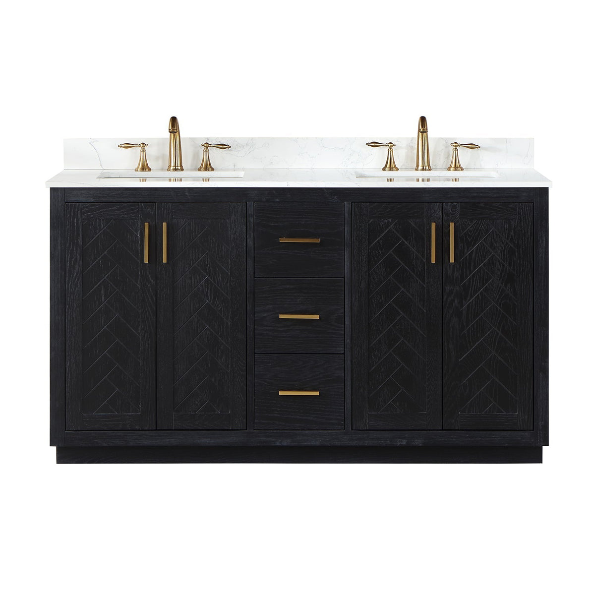 Altair Designs Gazsi 60" double vanity with top - 543060-BN-GW-NM