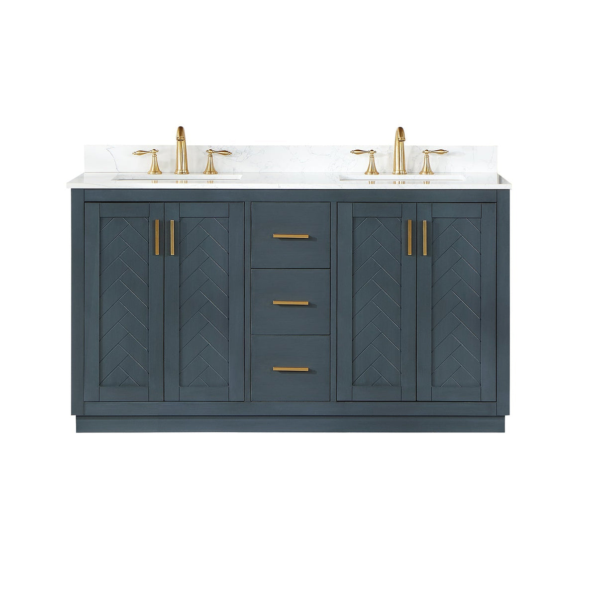 Altair Designs Gazsi 60" double vanity with top - 543060-BN-GW-NM
