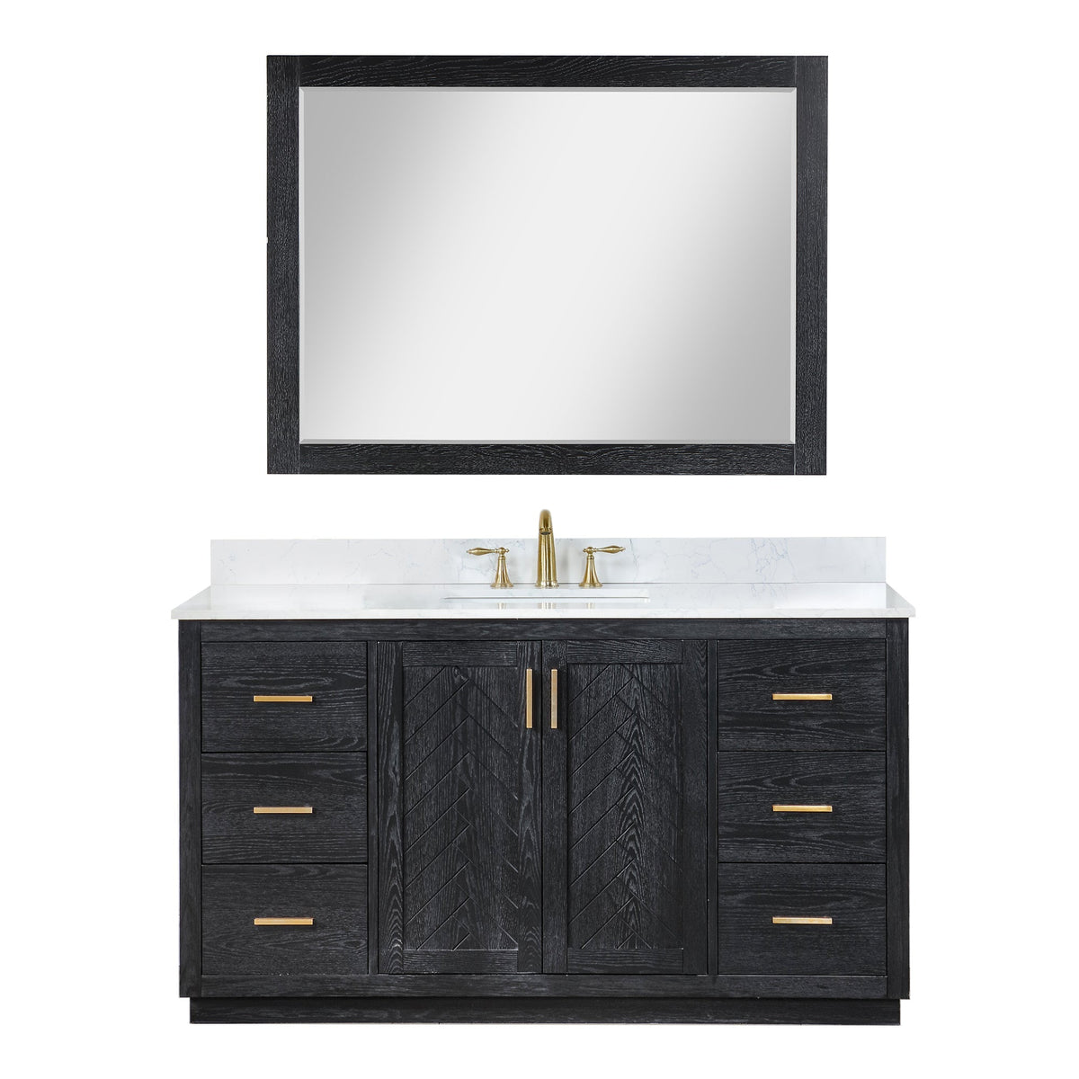 Altair Designs Gazsi 60" single vanity with top - 543060S-BO-GW-NM