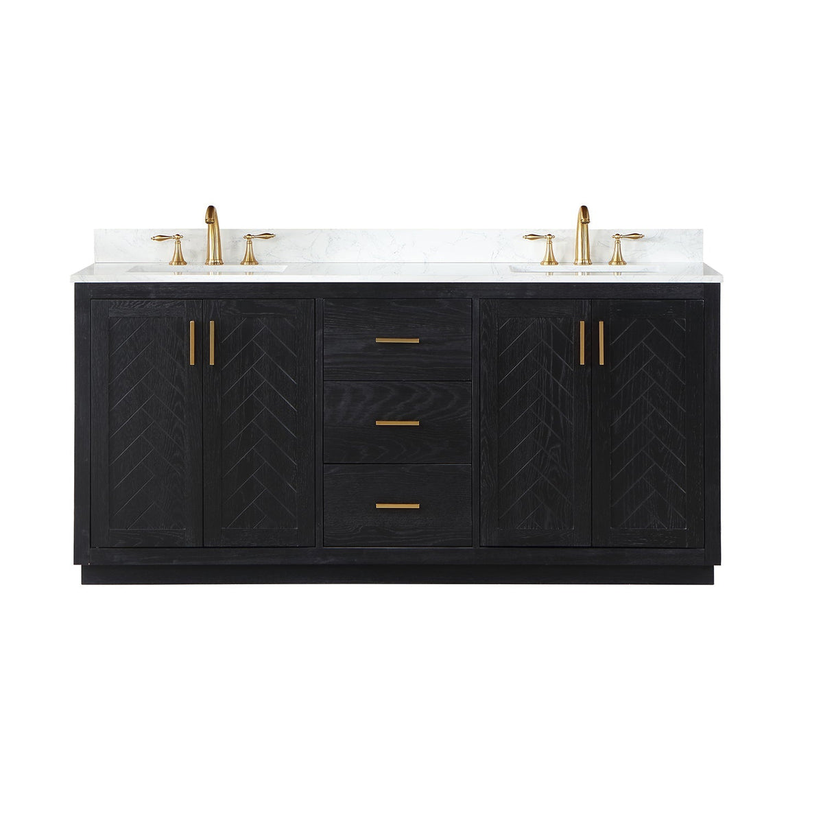 Altair Designs Gazsi 72" double vanity with top - 543072-BN-GW-NM