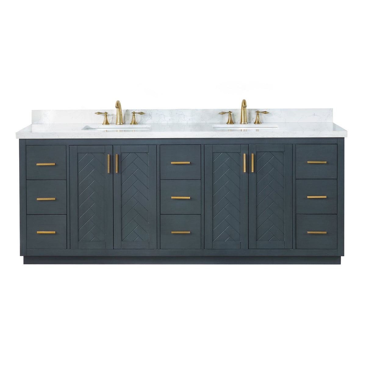 Altair Designs Gazsi 84" double vanity with top - 543084-BO-GW-NM