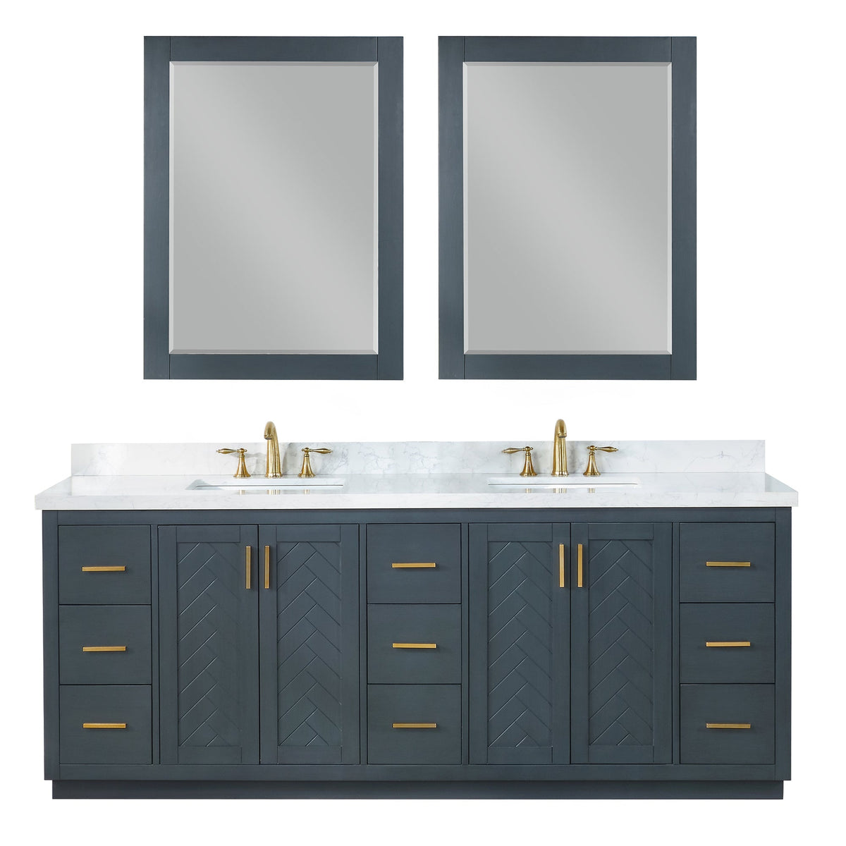 Altair Designs Gazsi 84" double vanity with top - 543084-BO-GW-NM