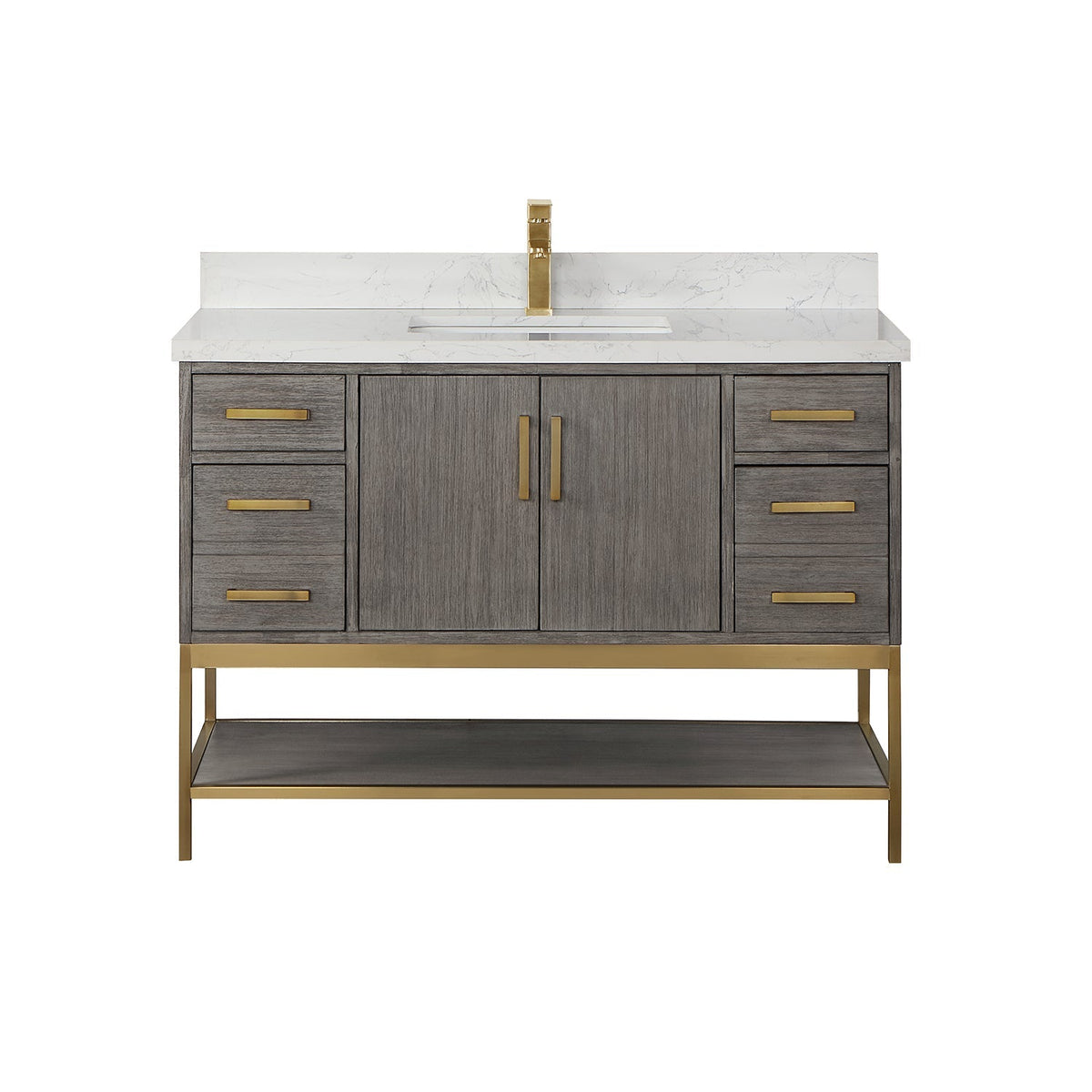 Altair Designs 48" single vanity with top - 546048-WO-GW-NM