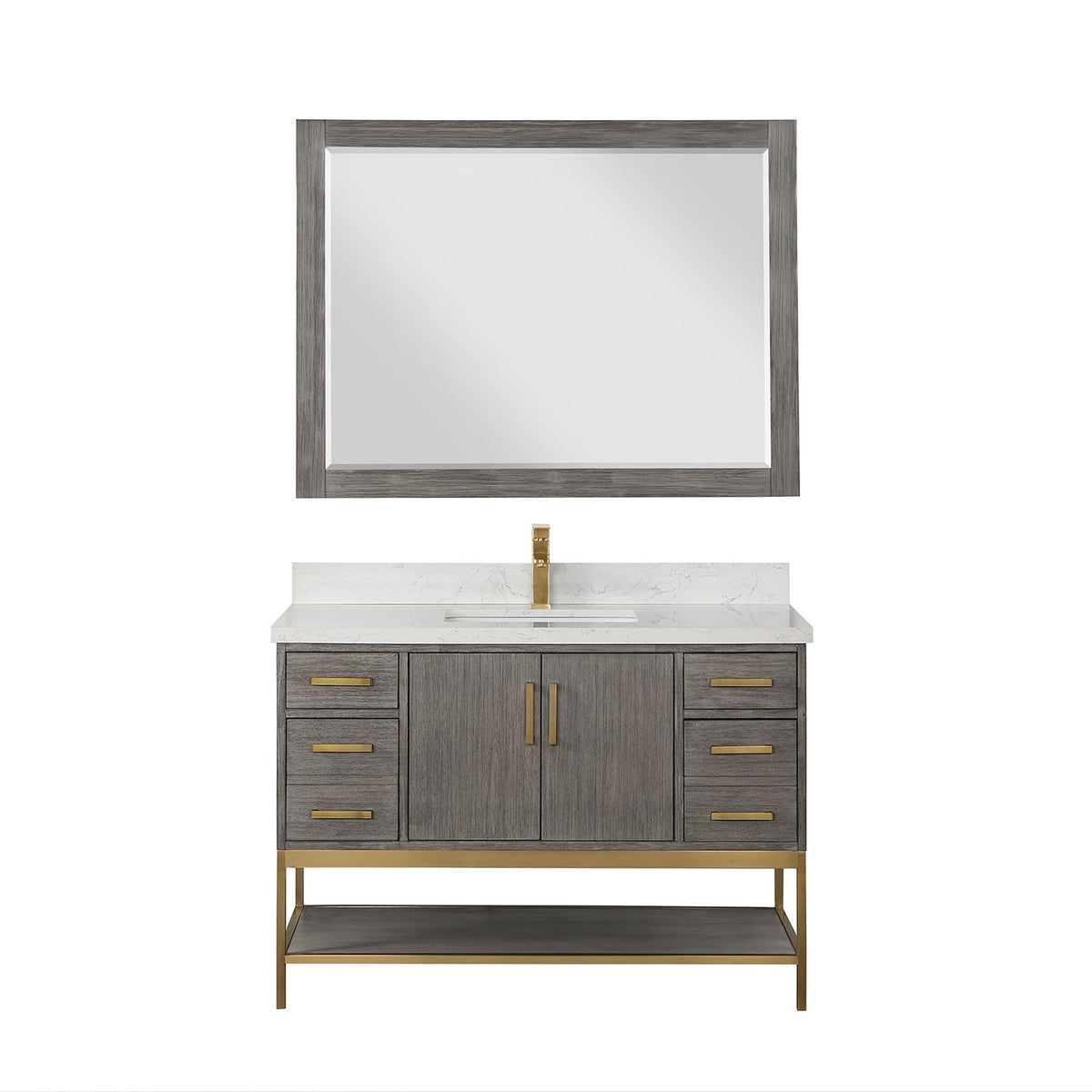 Altair Designs 48" single vanity with top - 546048-WO-GW-NM