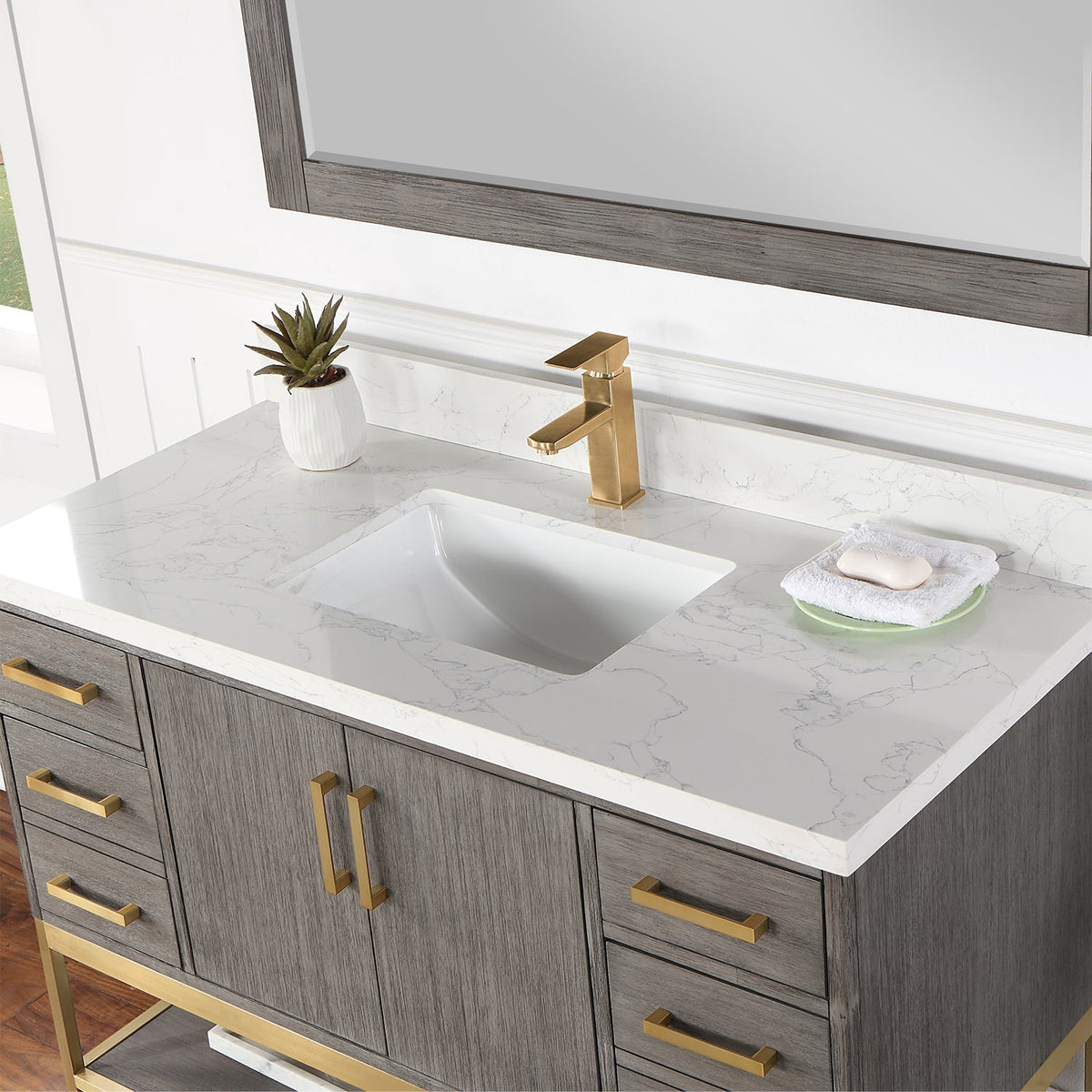 Altair Designs 48" single vanity with top - 546048-WO-GW-NM