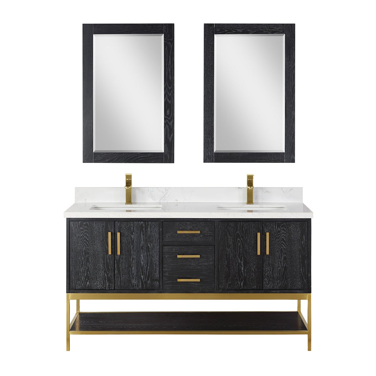 Altair Designs  60" double vanity with top - 546060-WO-GW-NM