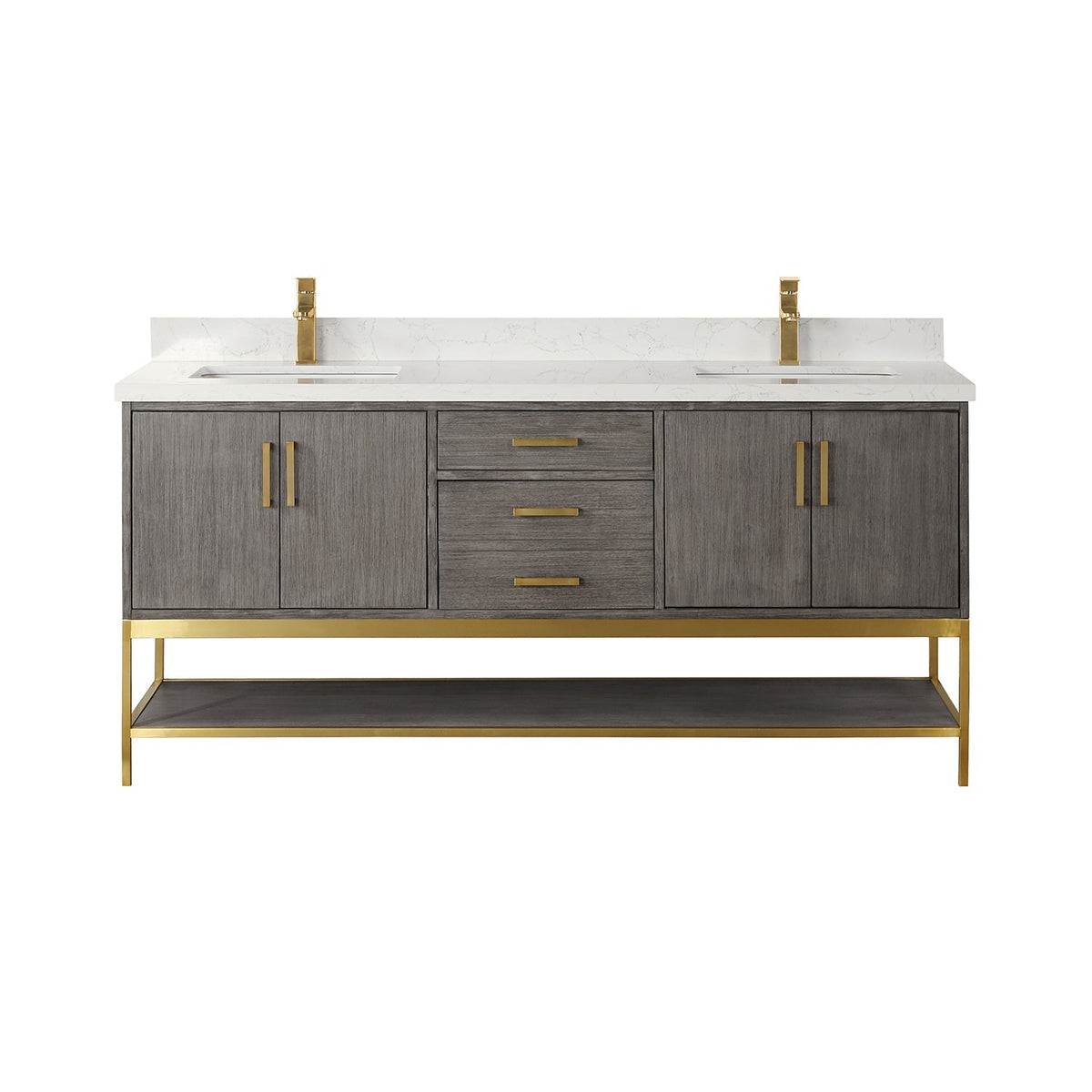 Altair Designs 72" double vanity with top - 546072-WO-GW-NM
