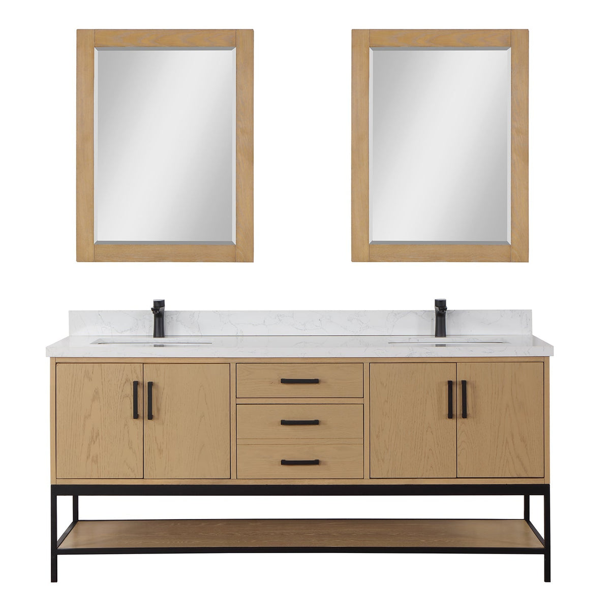 Altair Designs 72" double vanity with top - 546072-WO-GW-NM