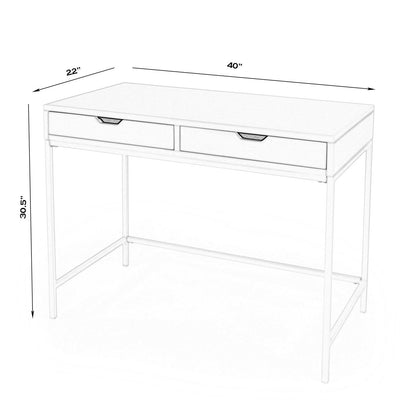 Butler Specialty Company Belka Desk with Drawers, Black  - 5466295