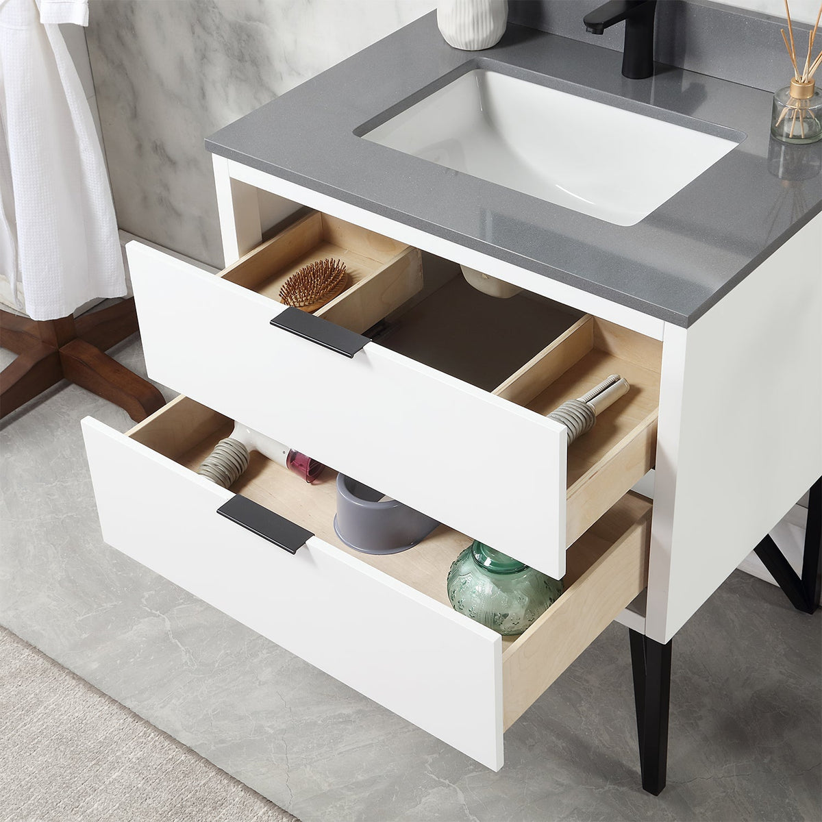 Altair Designs 30" single vanity with top - 548030-WP-CG-NM