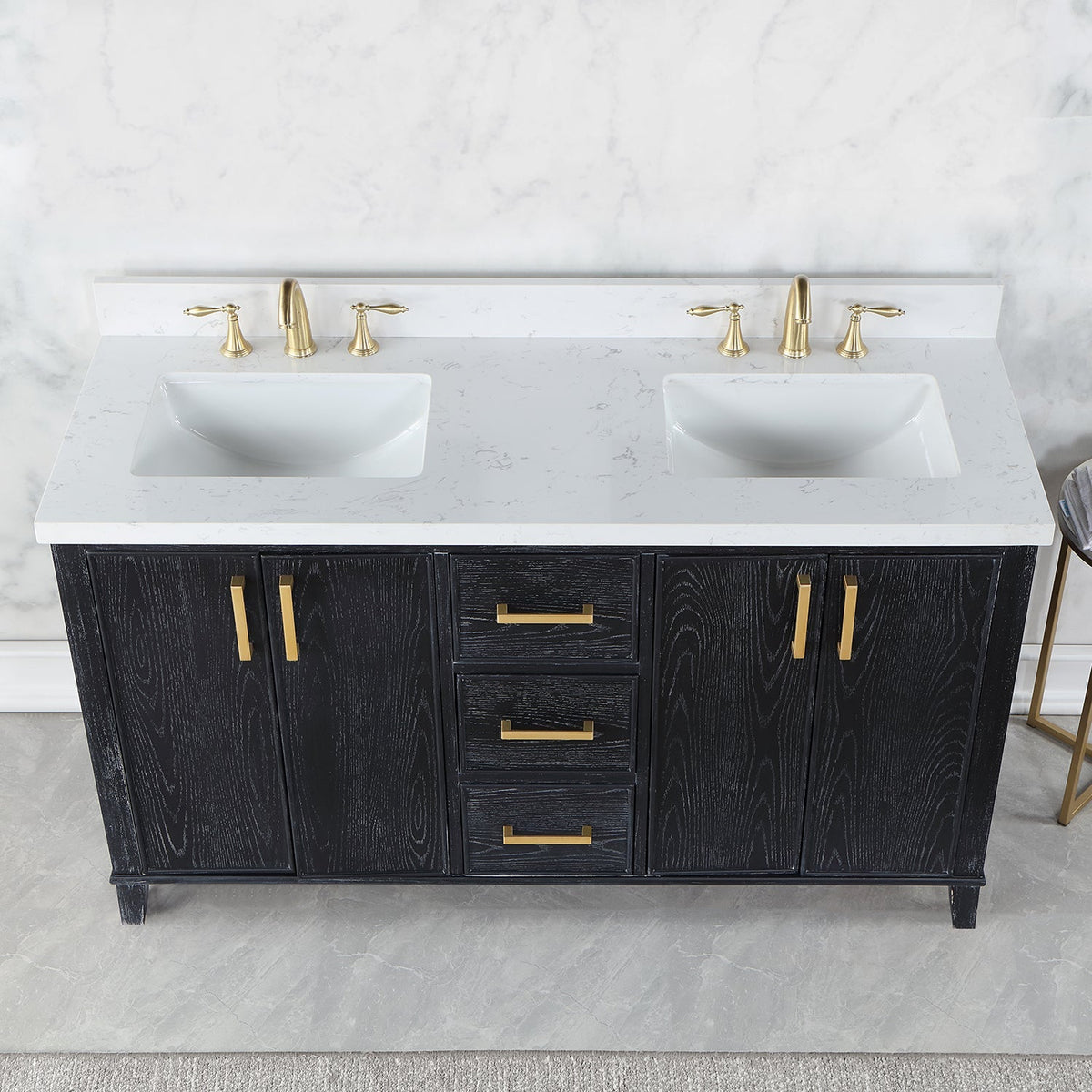Altair Designs 60" double vanity with top - 549060-BO-AW-NM