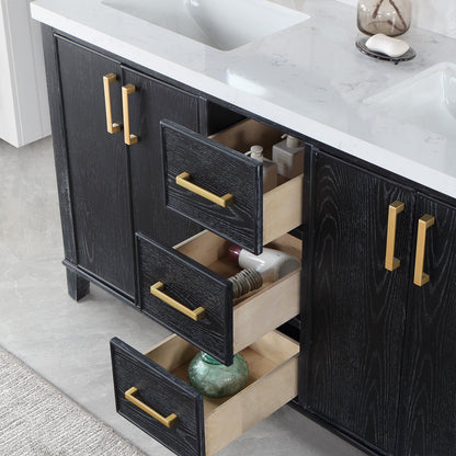 Altair Designs 60" double vanity with top - 549060-BO-AW-NM