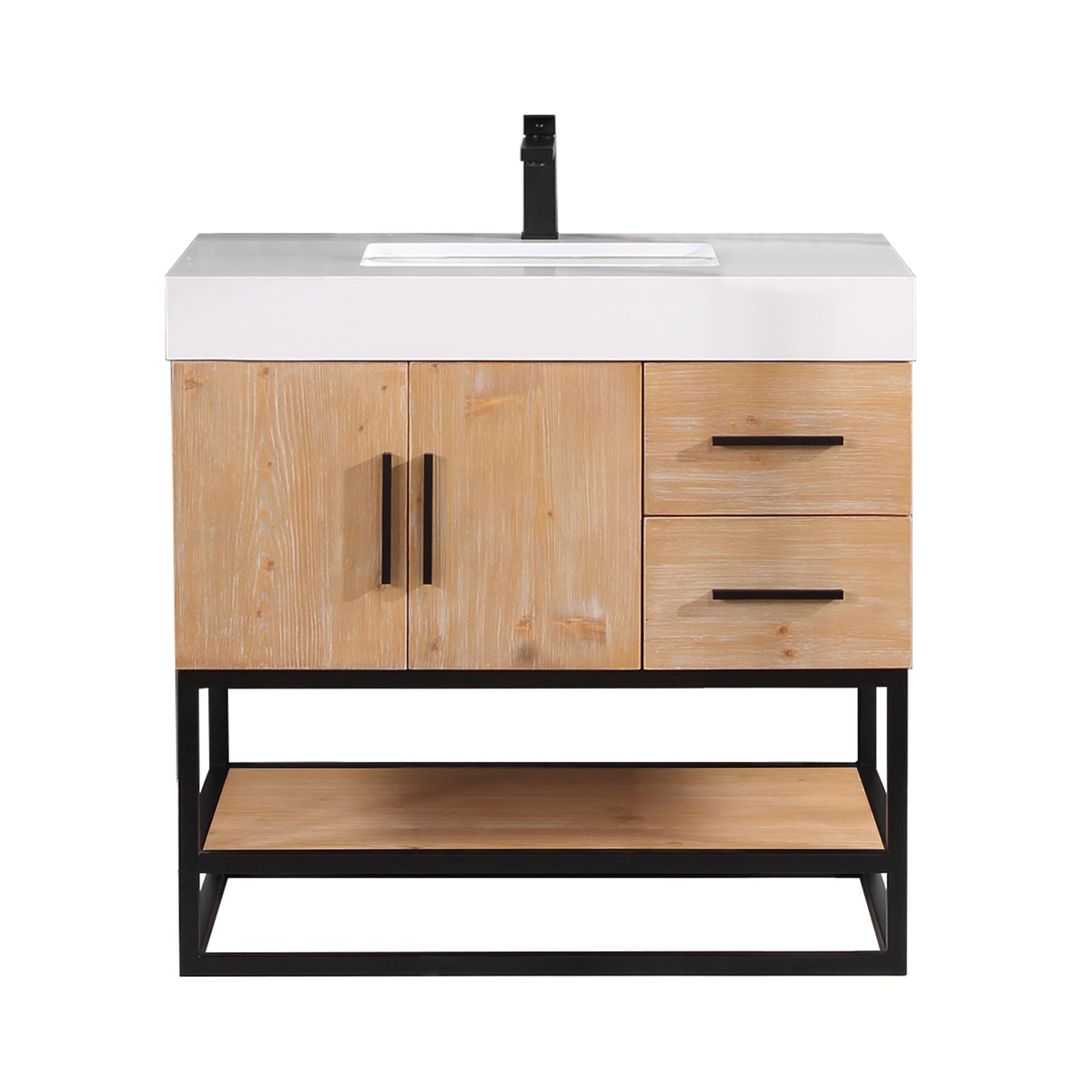 Altair Designs 36"/48"/60" single vanity with top - 552036B-LB-WH-NM