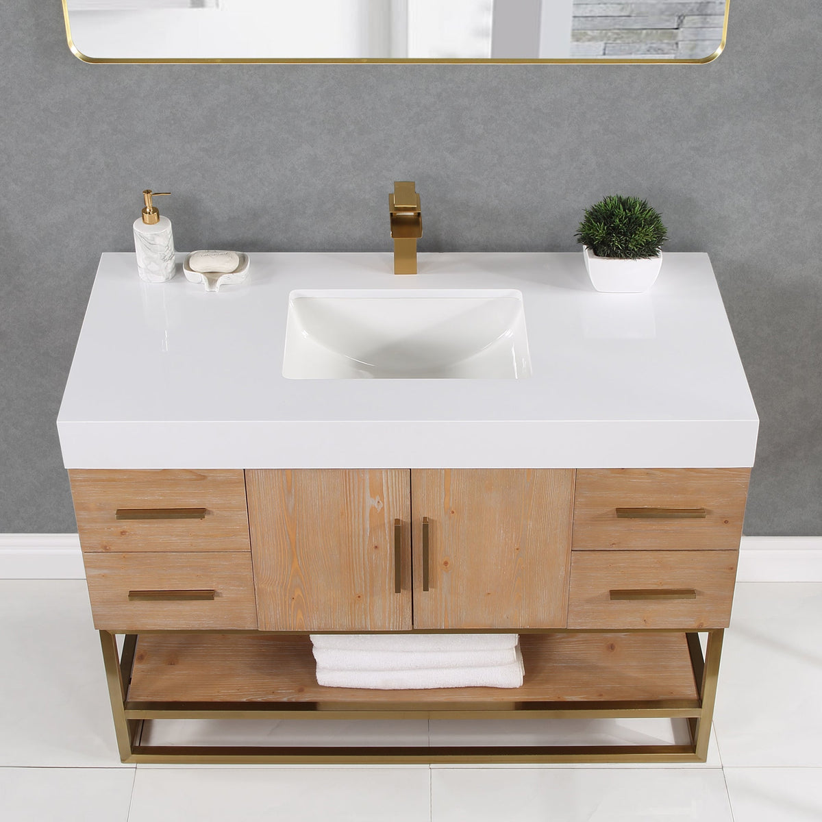 Altair Designs 36"/48"/60" single vanity with top - 552036B-LB-WH-NM