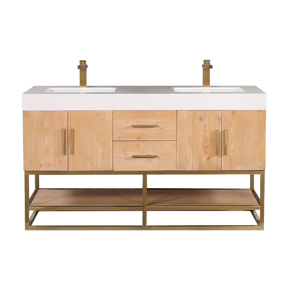 Altair Designs 60"/72"/84" single/double vanity with top - 552060B-LB-WH-NM