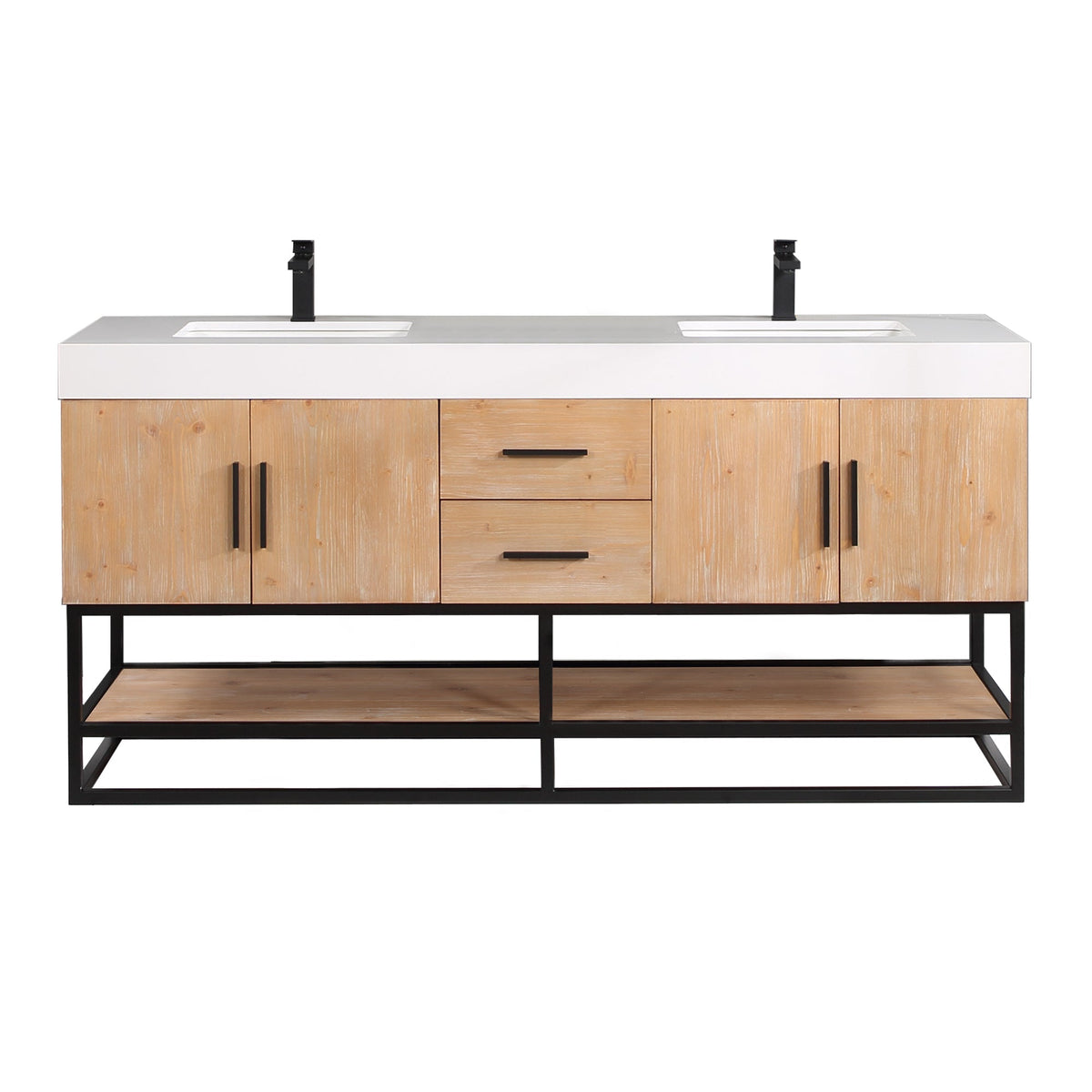 Altair Designs 60"/72"/84" single/double vanity with top - 552060B-LB-WH-NM