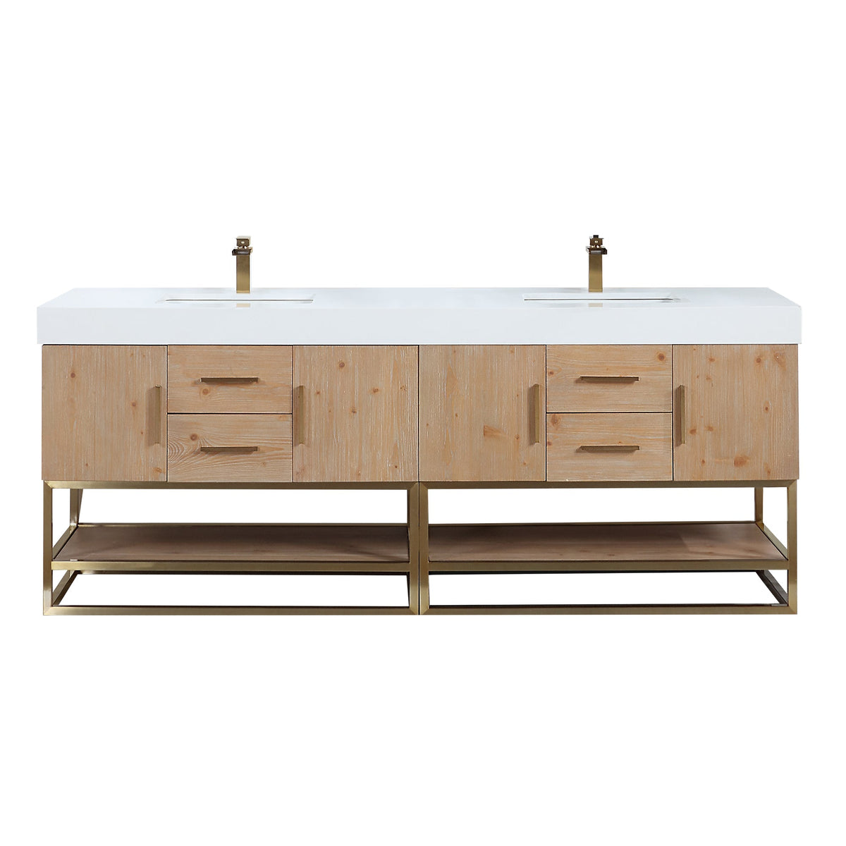 Altair Designs 60"/72"/84" single/double vanity with top - 552060B-LB-WH-NM
