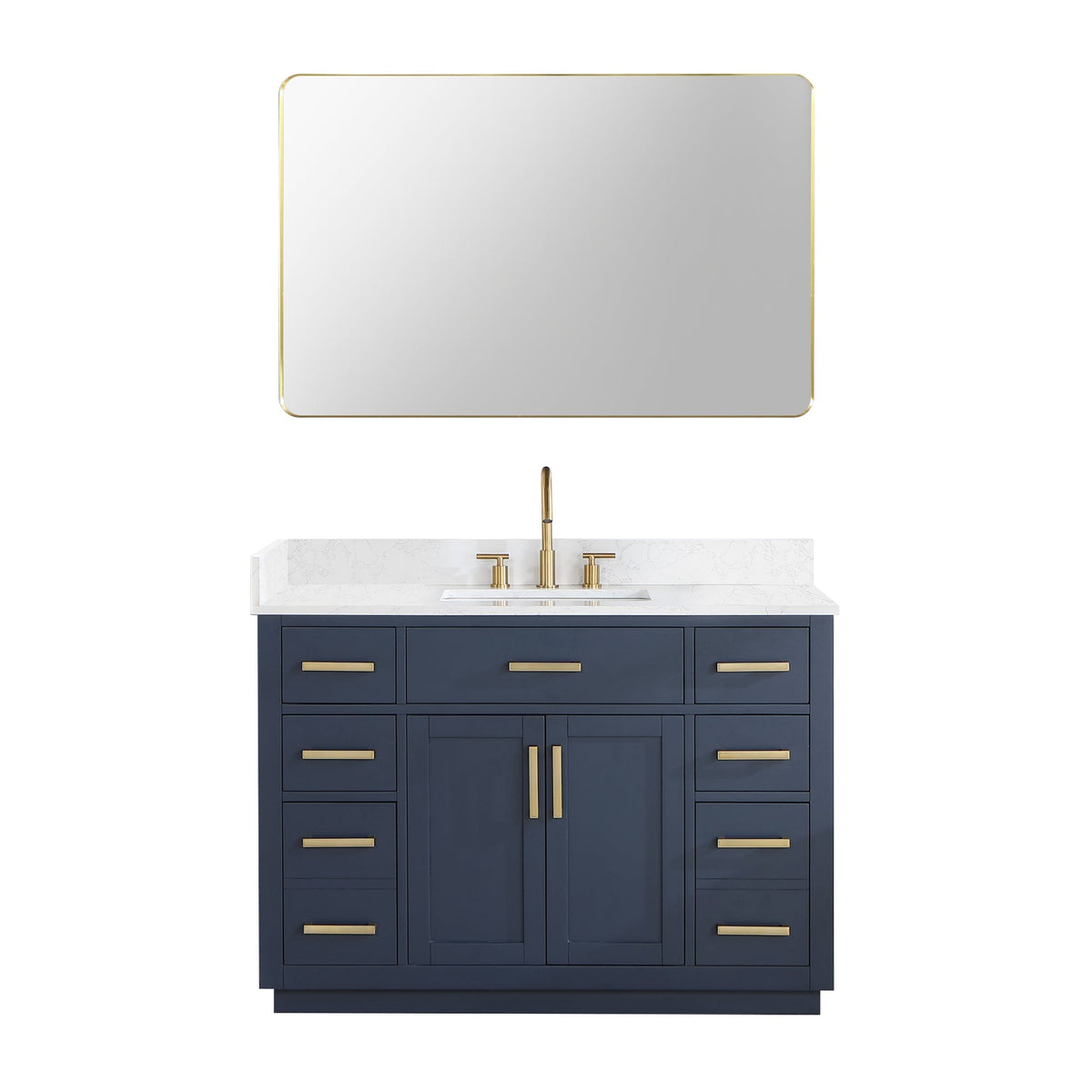 Altair Designs 48" single vanity with top - 557048-RB-GW-NM