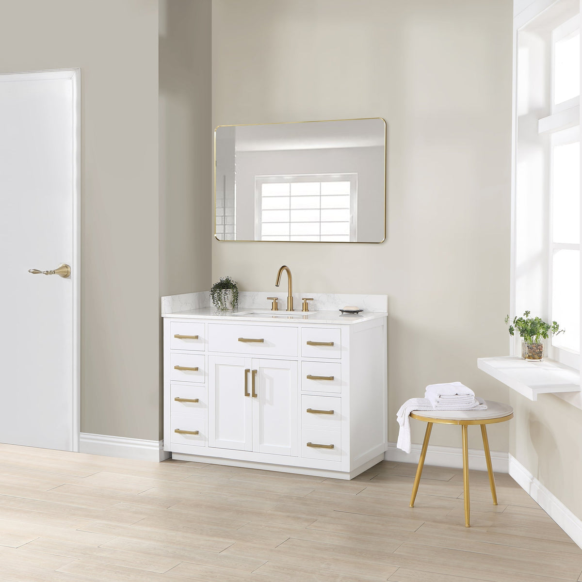 Altair Designs 48" single vanity with top - 557048-RB-GW-NM
