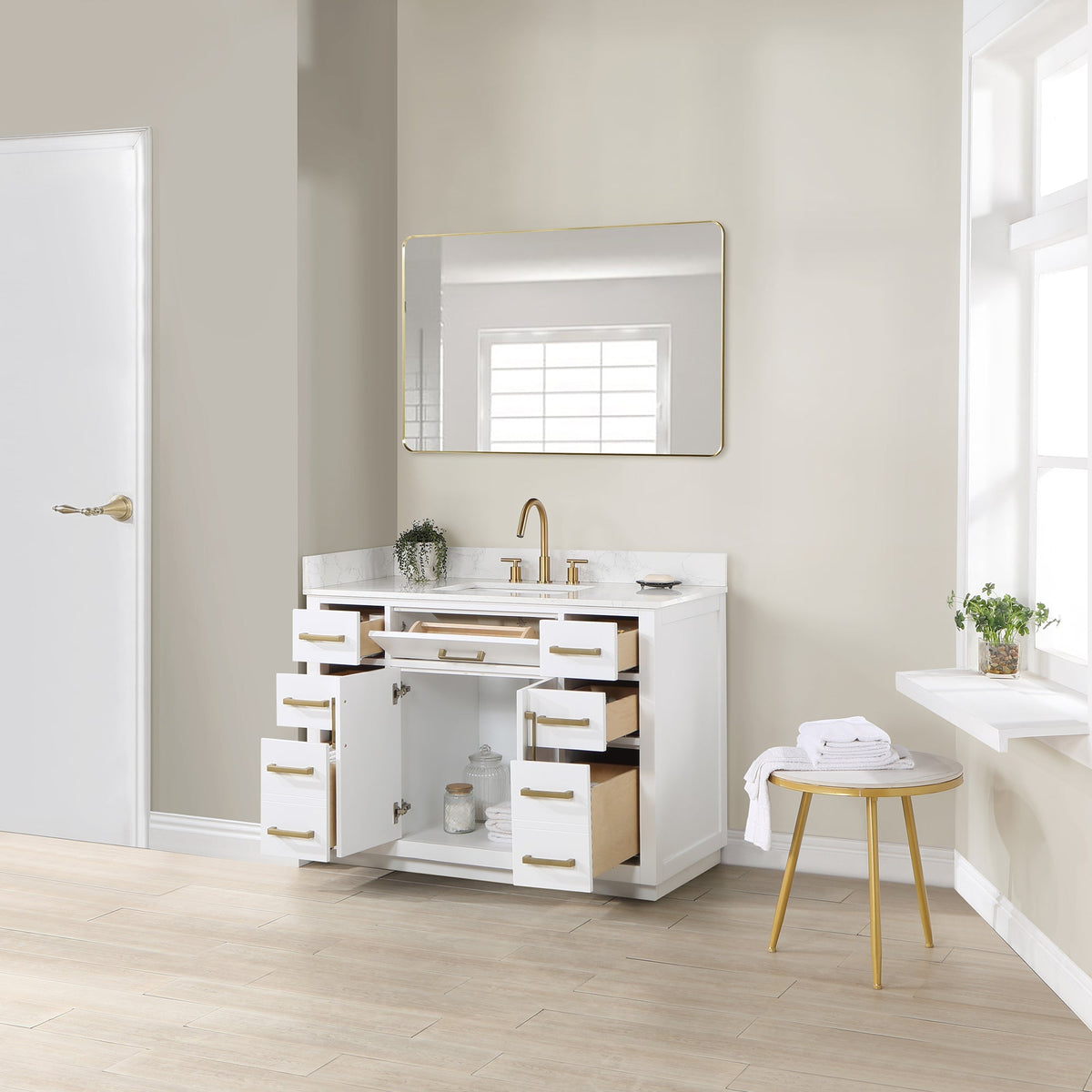 Altair Designs 48" single vanity with top - 557048-RB-GW-NM