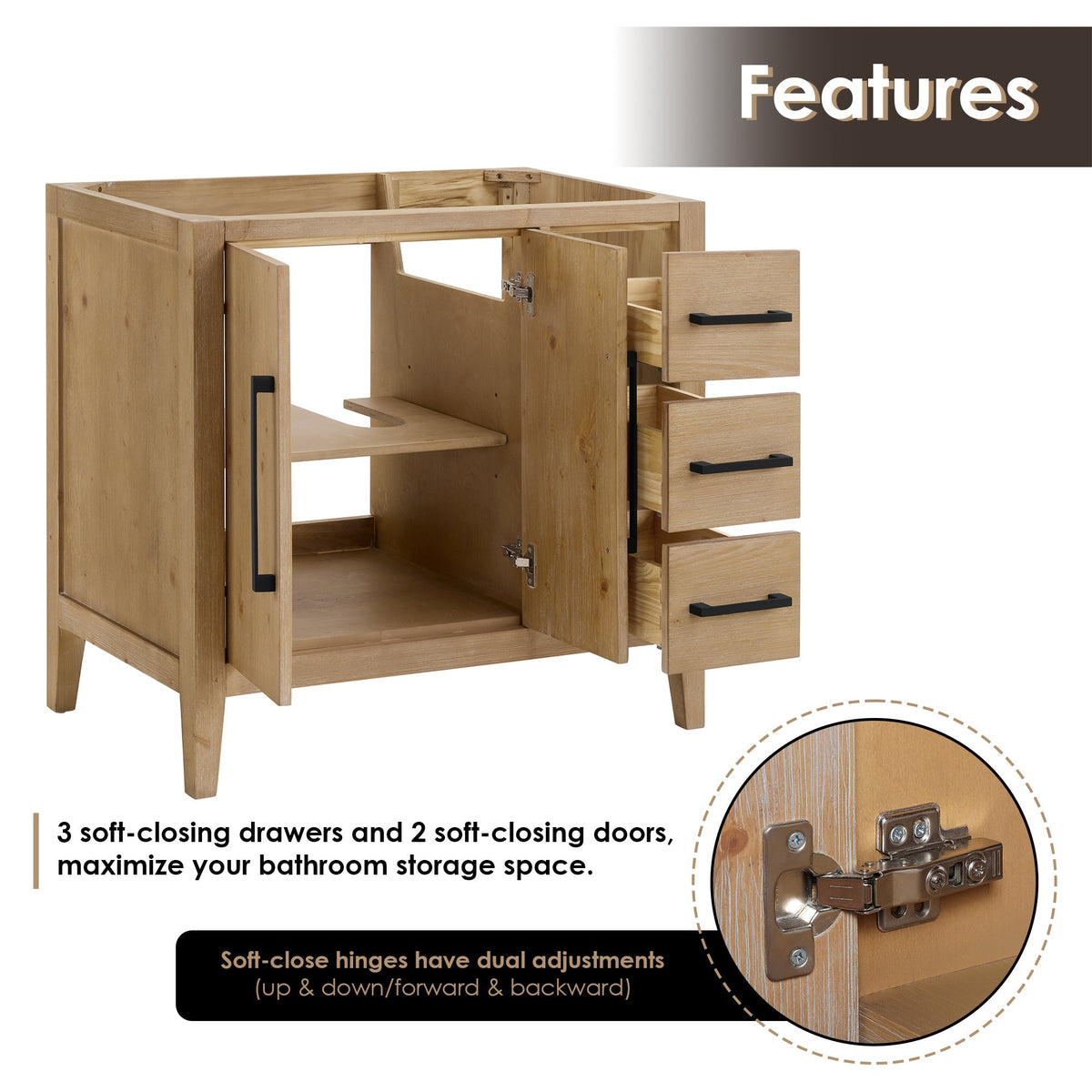 Altair Designs Laurel 36" single vanity with top - 558036-WF-CWQ-NM