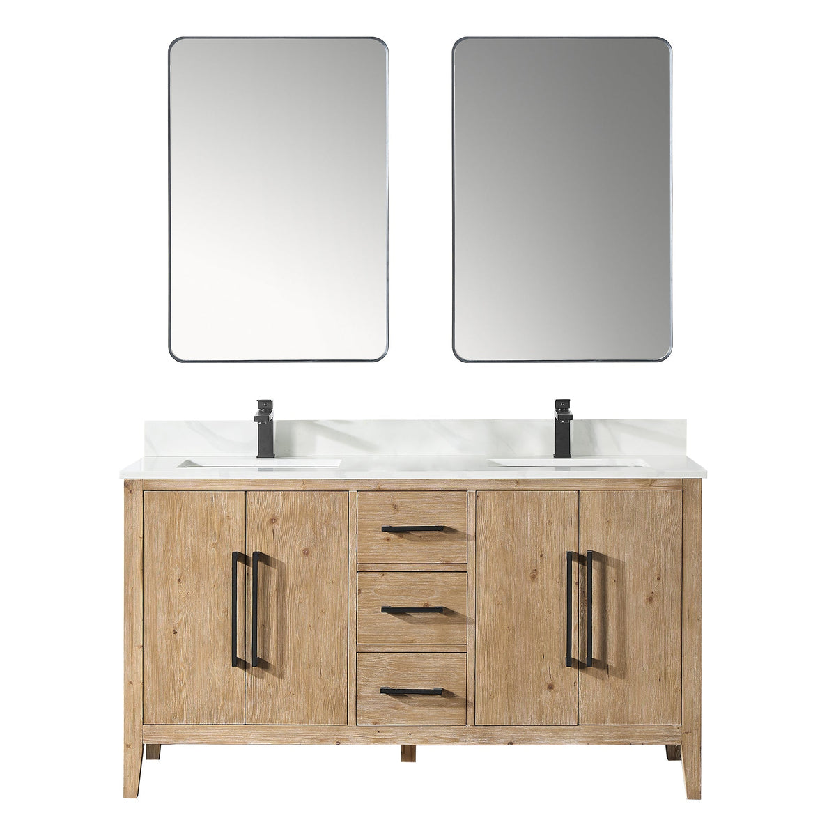 Altair Designs Laurel 60" double vanity with top - 558060-WF-CWQ-NM