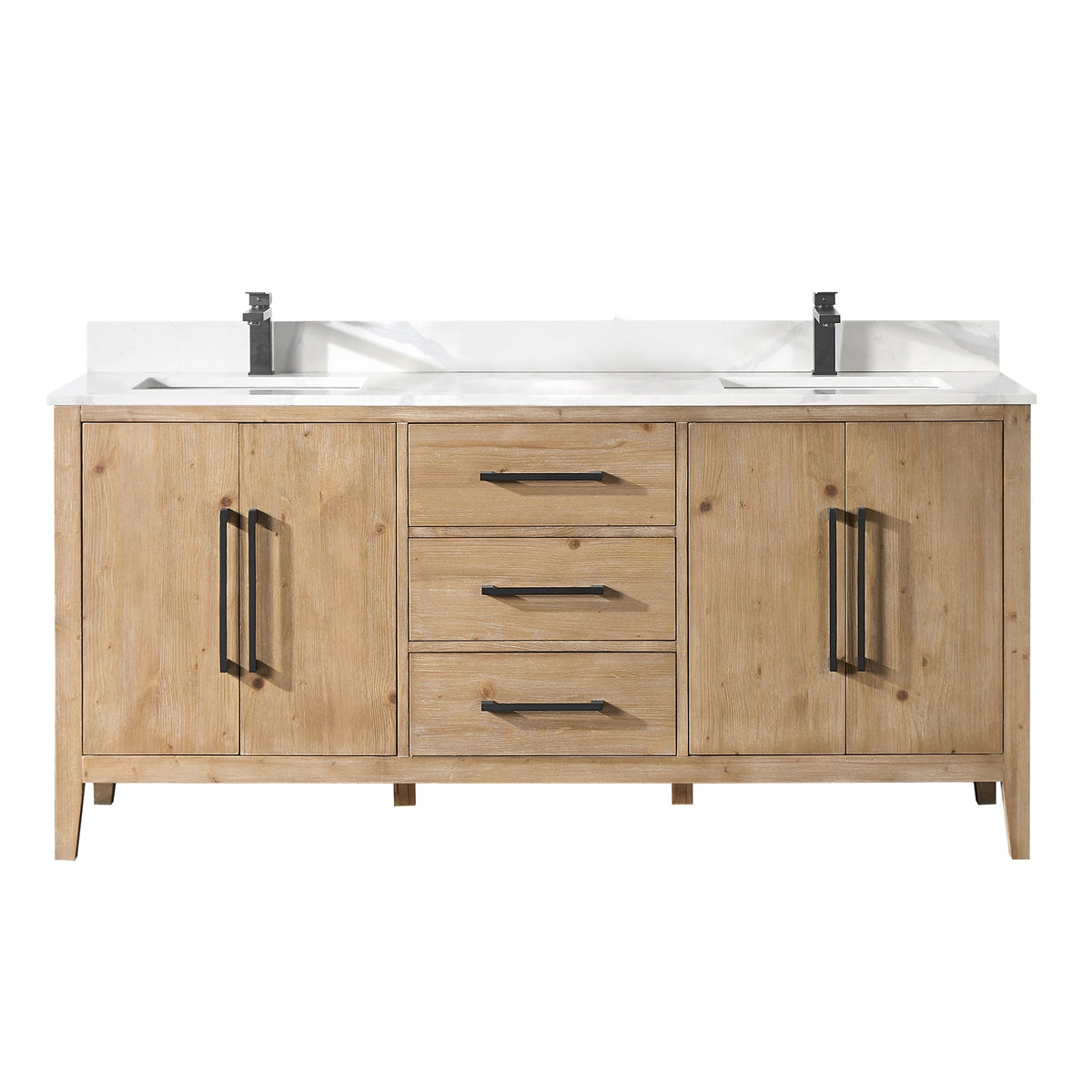 Altair Designs Laurel 72" double vanity with top - 558072-WH-CWQ-NM